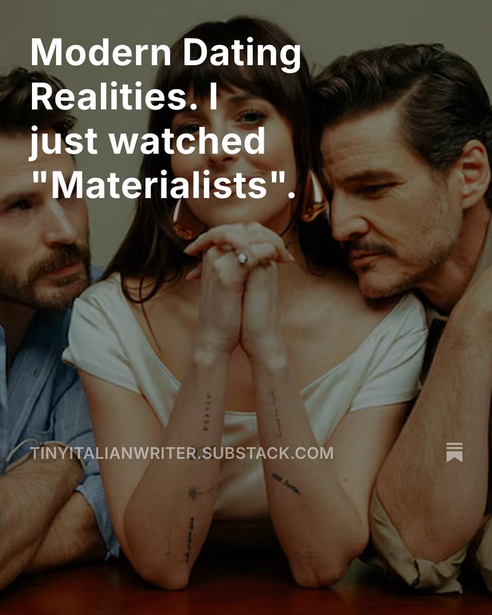 Tonight I stepped into the world of Materialists. Pedro Pascal’s charm aside, the film laid bare our obsession with perfect profiles. Head to my Substack to read more on my take on modern dating.
#pedro #pedropascal #materialistsmovie #moderndating #dating #realconnections