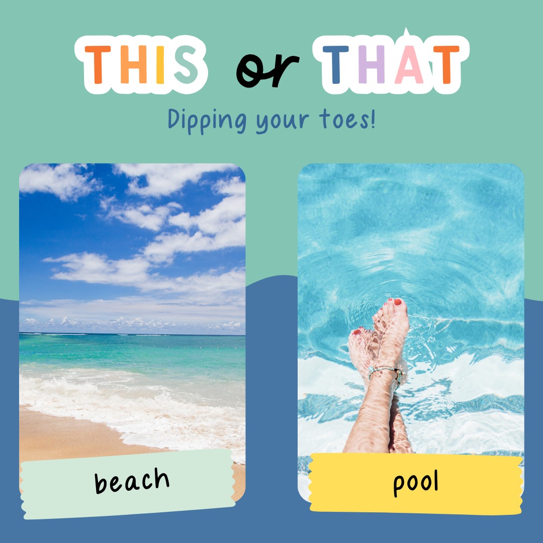 We are normally pool people (thanks dad!) no crowds, no seaweed, and while I love the sand my husband does NOT. But today we are braving the beach to sit in the sun, drink some lemonade, and read some books.
What about you - pool or beach?