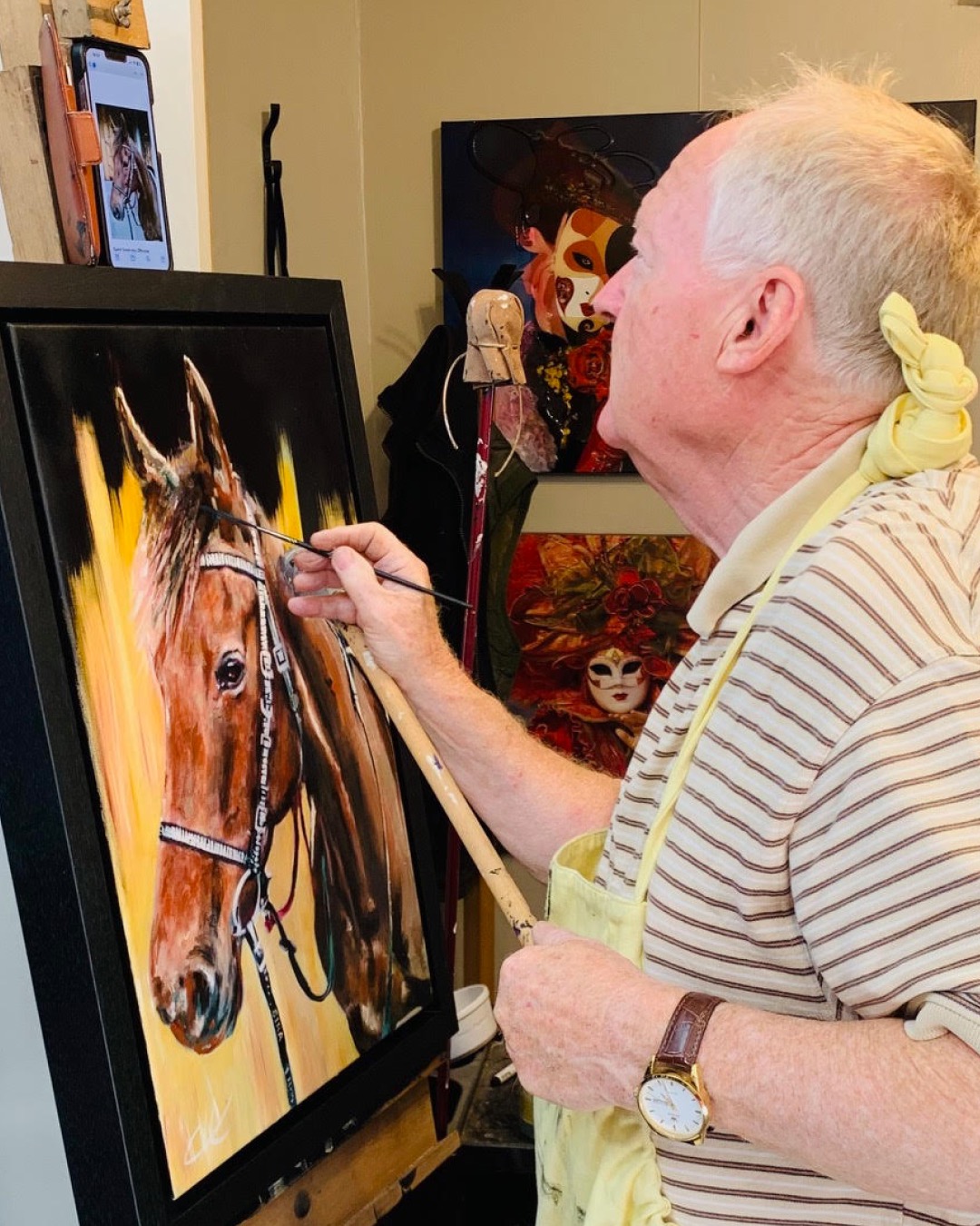 Meet Sira! ๐ด
Sira is a wonderful horse owned by a customer who also had 6 dogs which I also painted.
Here is a photo of me at work - you can see how I can work simply from a small digital photo on my phone at the top of the easel.
#thedogportraitartist #dogloversofuk #oilpainting #clivehemsley #portraitsofinsta #portraitsofinstagram #memories #painter #paintmyportrait #artist #axminster #horseportraits #horsesofinstagram #horsememories #horseportraits #ilovehorses #petsofinstagram #pet #thoroughbred #sira @horsesofinstagram