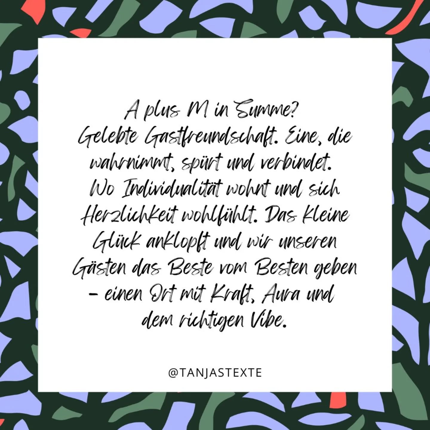 simply murr.
project details //
w/ @landhausalbertmurr
task: texting website
more: www.landhaus-murr.at
#tanjastexte
#tanjavogt
#textingstudio
#zeichenstilundemotion