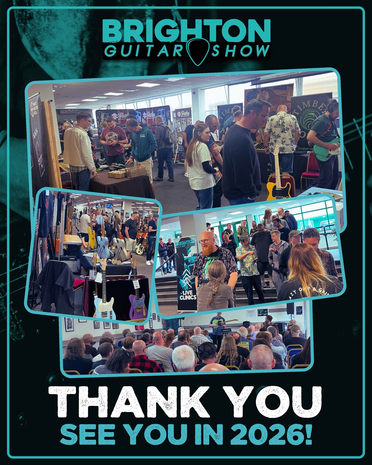 A huge thanks to everyone who came to the Brighton Guitar Show & FX Expo 2025! 🎸 🎛️
What an epic day. A massive shoutout to all our amazing exhibitors and clinic artists who made it unforgettable and keep the guitar community alive and kicking. 🙌
More photo and video highlights to follow soon.
We’ll see you in 2026 🤘