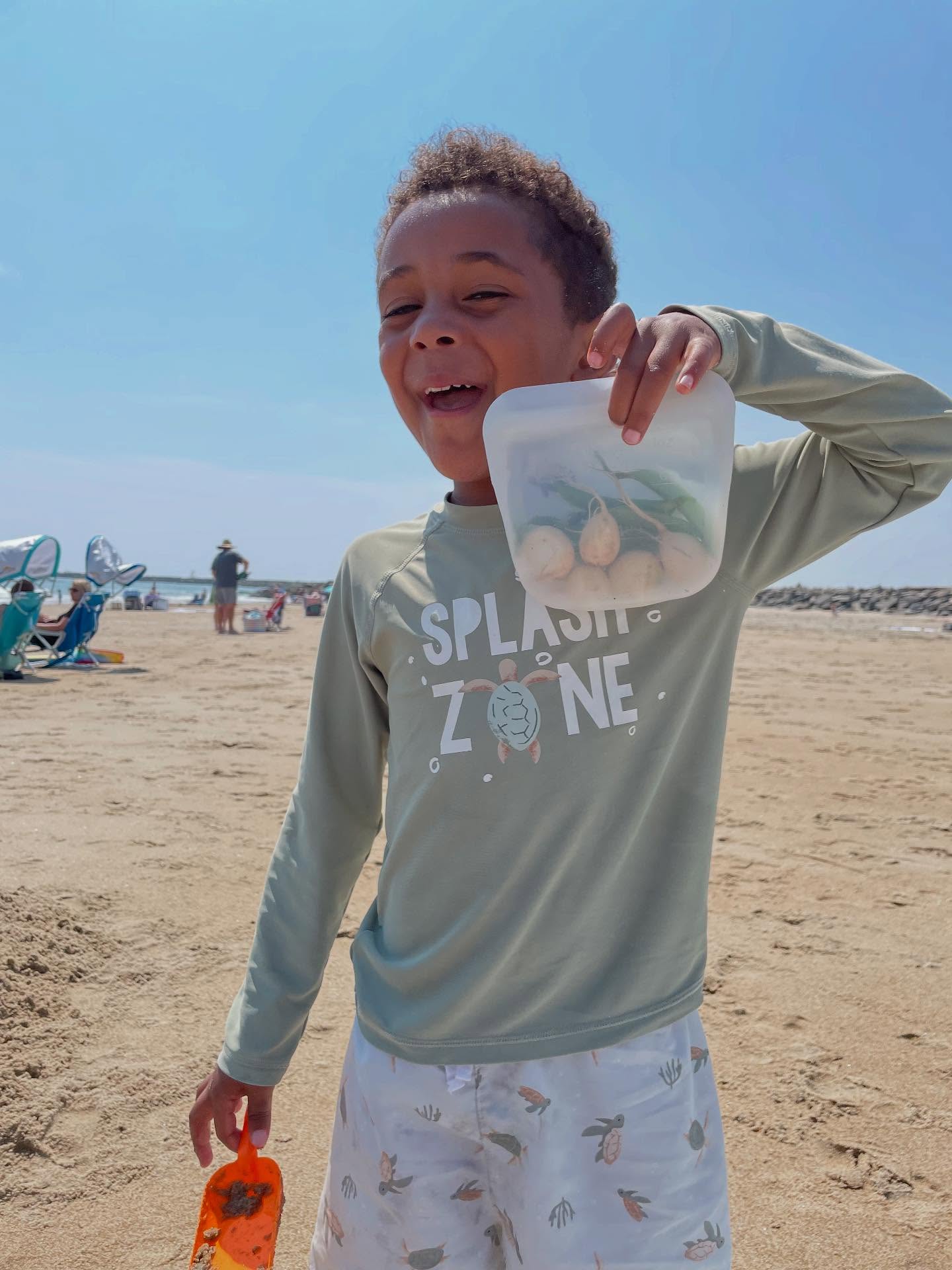 Organic, freshly picked veggies = the best beach snack