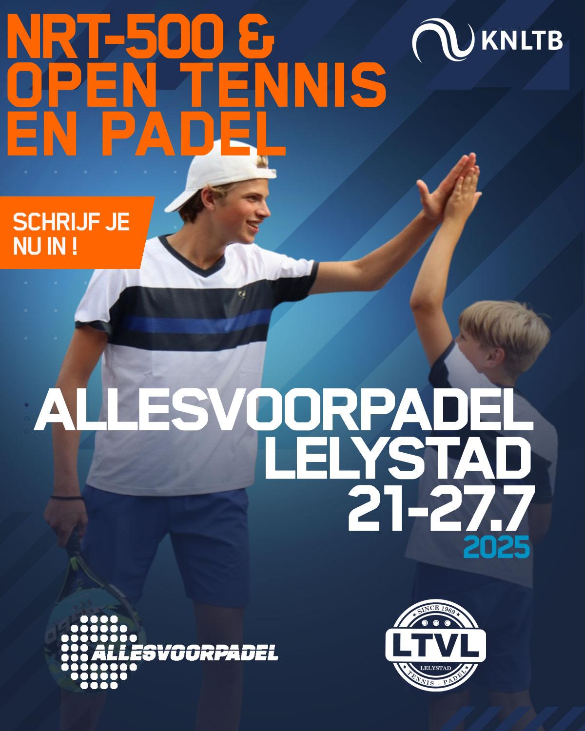 🎾 Tennisliefhebbers opgelet 🎾
Over 2 weken start het tofste tennistoernooi van Flevoland. Dus ben je die week niet op vakantie, meld je dan snel aan voor het te laat is.
🎉 Sfeer = altijd top
🏆 Potje winnen? Waarom niet.
💯 Leuke dag? Zeker weten.
📍 LTVL (Lelystad)
📅 21 - 27 juli
🔗 Click de link & meld je aan.