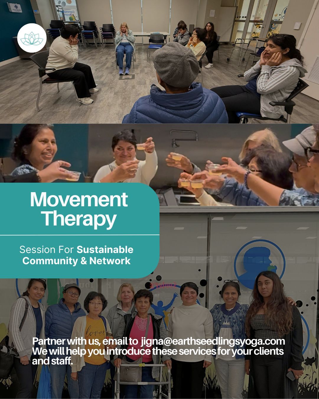 What a beautiful day it was as Jigna Fadia, founder of Earth Seedlings Yoga, led an empowering session of Movement Therapy, Yoga & Mindfulness, as part of the Food as Medicine & Movement Therapy series by Sustainable Community Aid Network (SCAN).
This wellness initiative, “Sustainability on my Mind” is dedicated to supporting women from all walks of life by blending mindful movement, breath, and community knowledge for sustainable healing.
This session was designed and customized to focus on releasing stress, reconnecting with the body, and restoring inner balance. Women from diverse communities moved together in rhythm, learning how gentle, mindful movement can reduce anxiety, boost emotional resilience, and create lasting connections.
Sangeeta Marathe from Urja, Holistic Health and Hypnosis, enriched the experience with insights on natural remedies and holistic self-care, offering knowledge and creation of tools like apple cider vinegar for digestion and gut health in a nurturing way.
🧘♀️ Why Movement Therapy?
• Reconnect with the body through gentle, accessible yoga
• Reset the nervous system and reduce chronic stress
• Build stronger, more resilient communities through shared wellness
💼 For Organizations & Healthcare Teams
Whether you're a corporate HR team, hospital, mental health clinic, non-profit, government agency, or school, Earth Seedlings Yoga offers custom wellness sessions that meet your staff and clients exactly where they are.
Jigna Fadia is not only a Certified iRest® Yoga Nidra Teacher, experienced RYT®500, and Reiki Master, but has helped over 9,000+ individuals reconnect to calm, clarity, and strength through breath, movement, and stillness connecting to their inner being which is the true meaning of yoga which is Union.
Let’s co-create calm and positive communities the yoga way 🌱
Email: jigna@earthseedlingsyoga.com
Learn more: earthseedlingsyoga.com
Let’s co-create spaces of healing and harmony together.
#CommunityWellness #MovementTherapy #YogaForEveryone #MindfulnessCanada #EarthSeedlingsYoga #JignaFadia #SCANCanada #URJA #HealingTogether #WomenWellness #MindfulMovement #FoodAsMedicine