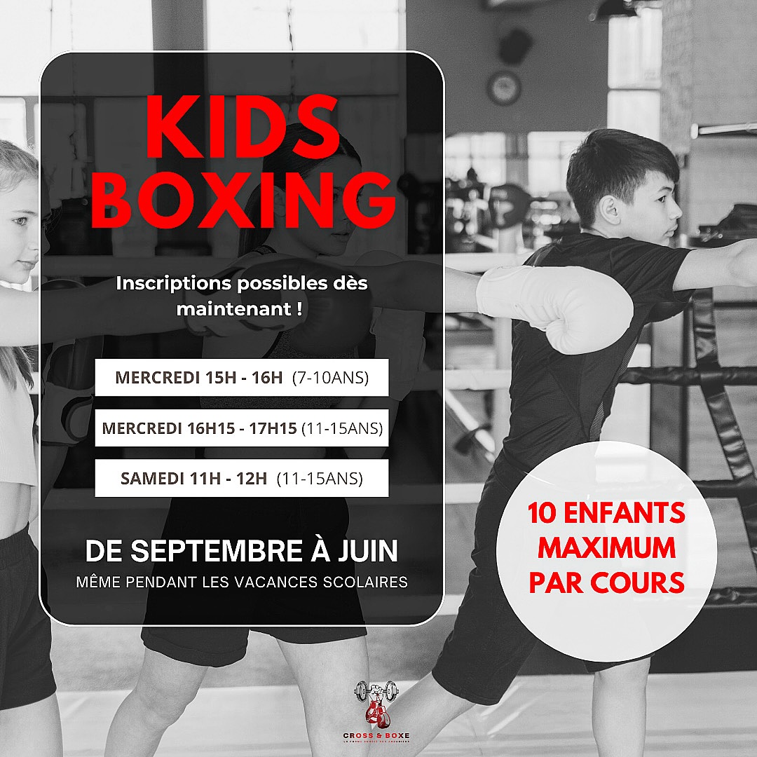 📣 REPRISE DES COURS DE KIDS BOXING – SEPTEMBRE 2025 🥊
💥 C’est reparti ! À partir de la rentrée de septembre, nos cours de boxe pour enfants/ados reprennent !
Offrez-leurs une activité sportive fun, éducative et ultra dynamique ! 🔥
👧👦 Pour les enfants de 7 à 15 ans
📅 Reprise des cours : Mercredi 3 Septembre 2025
📍 Lieu : 2125 Route de Villefranche, 69480 Anse
Au programme :
✅ Apprentissage ou Perfectionnement de la boxe
✅ Dépense physique
✅ Respect et discipline
✅ Confiance en soi
✅ Ambiance fun et bienveillante
🥊 SÉANCE D’ESSAI LE MERCREDI 30 JUILLET 2025 de 16H à 17H (inscription car places limitées)
🎯 PLACES LIMITÉES – INSCRIPTIONS OUVERTES DÈS MAINTENANT !
📲 Contactez-nous par DM ou au 06.64.58.91.79
🌐 Plus d’infos sur notre site : www.crossandboxe.fr
💪 Faites découvrir la boxe à vos enfants dans un cadre sécurisé et motivant !
#clubdesport #boxe #boxeanglaise #kidsboxing #fullcontact #villefranchesursaône #calade #anse