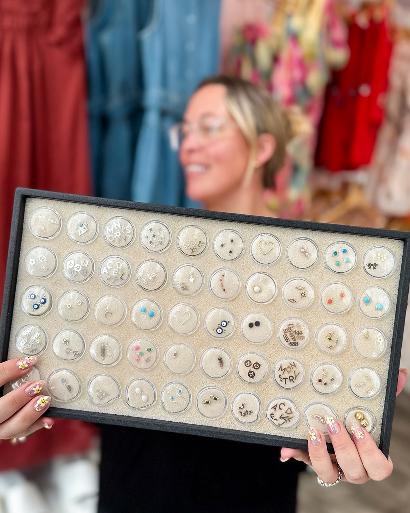 THIS WEEKEND! Visit Kristen at The Whaling City Festival for permanent jewelry! Fri, Sat, Sun 12-8:30! (No appointments; it’s first come, first serve for the fest!)
Serena will be @shopcalico with NEW charm bar additions during our usual hours Thr-Sun! You can still make charm bar appointments or drop-in! (Just no permanent jewlery this weekend at Calico!)