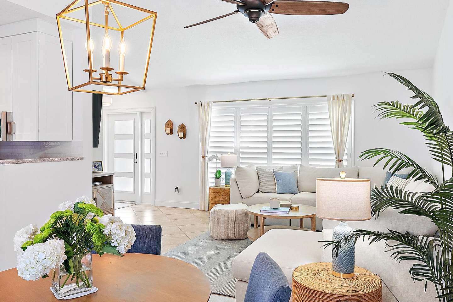 A sneak peek at a very special project ✨ 🌴🐚 💙 Refined coastal charm at its best
This living room is bright, airy, and inviting—perfectly capturing the relaxed elegance of seaside living. Crisp white walls and plantation shutters allow sunlight to flood the space, while a large, creamy sectional sofa provides comfortable seating accented with soft blue and striped pillows for a subtle nod to the ocean.
Natural textures are woven throughout the room: a woven rattan side table, a rope-like pouf, and a sisal-style rug add warmth and organic charm. A tall palm plant in the corner enhances the tropical feel, and a pair of wooden wall sconces adds an earthy touch.
#palmbeachstyle
#palmbeachgardens
#CoastalLiving
#CoastalStyle
#BeachHouseVibes
#CoastalDecor
#SeasideStyle
#CoastalInteriors
#BeachInspiredHome
#WhiteAndWood
#ModernCoastal
#SoftBlues
#LightAndAiry
#LayeredTextures
#cleanlinescozyvibes