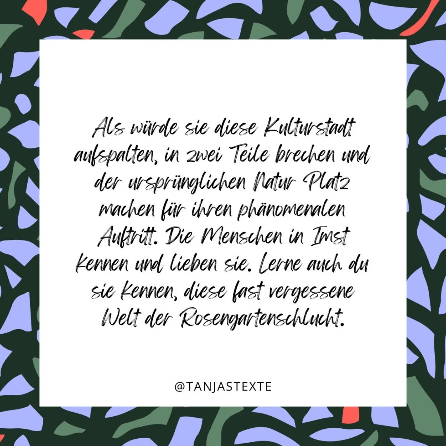 jeden tag magisch.
project details //
w/ @outdoorregionimst
task: texting website
more: www.imst.at
#tanjastexte
#tanjavogt
#textingstudio
#zeichenstilundemotion
