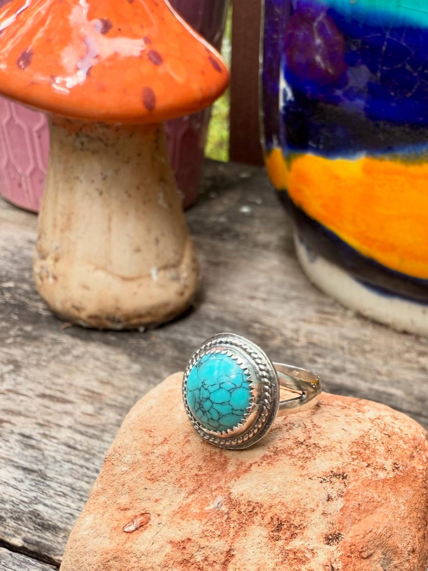 Turquoise• silver•size 7