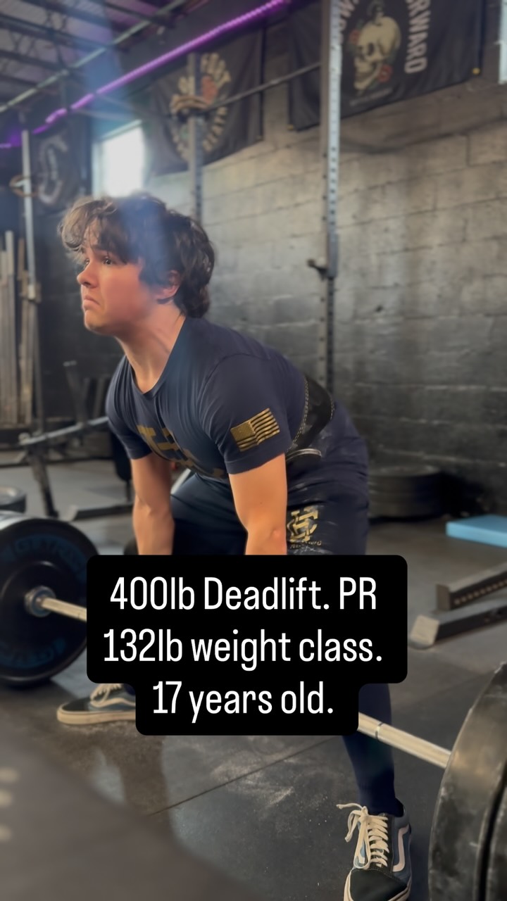 A little hitch, but welcome to the 400lb club.
Elias started working with Chelsey early April. He has made a 40lb PR in just 3 months on his deadlift.
Elias has made this training block easy with his hard work and dedication to the Powerlifting sport.
He will be ready to crush his last year with the Holy Cross High School Powerlifting team.