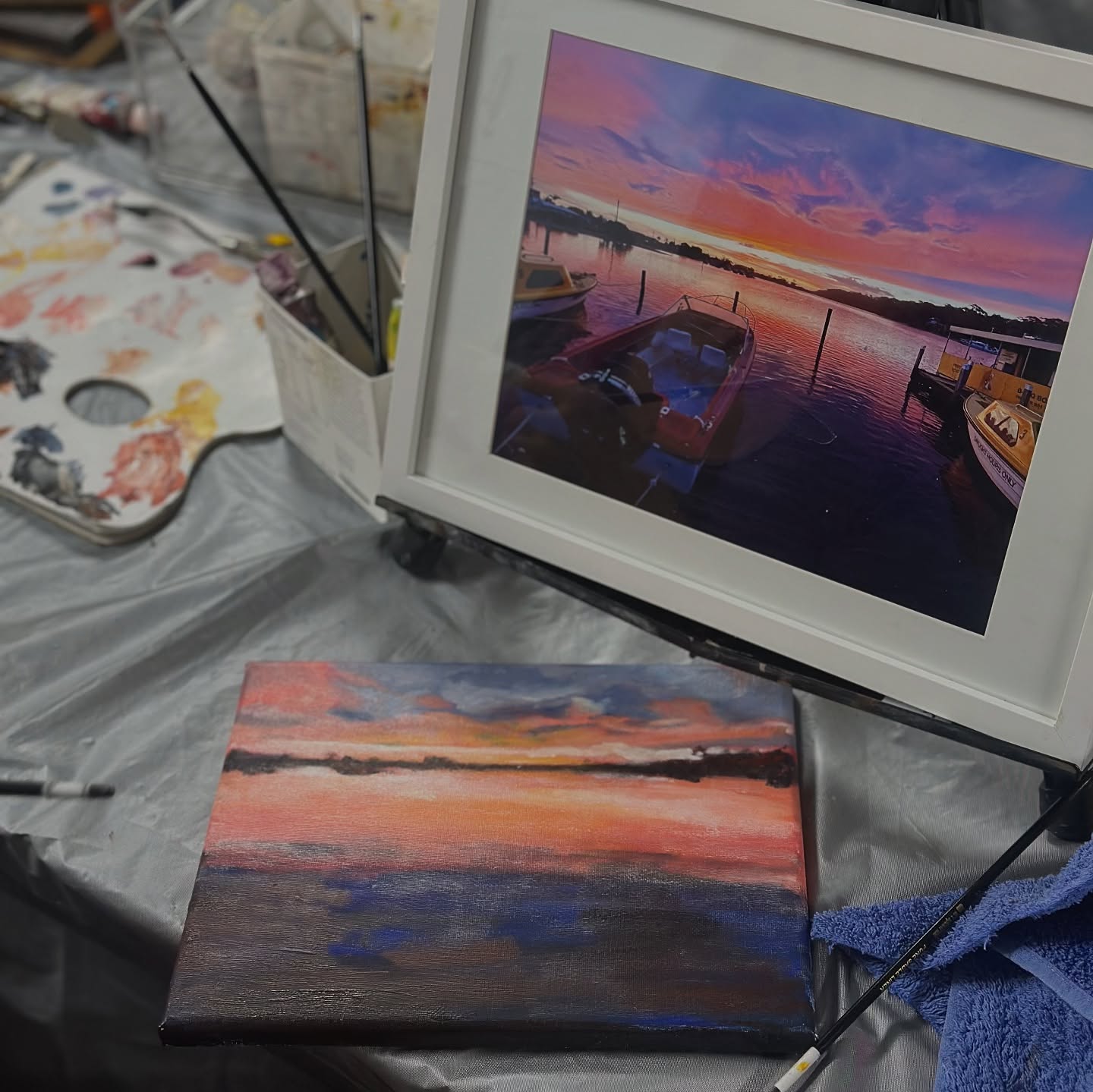 Warming up with some art on a winters Monday night ❄️