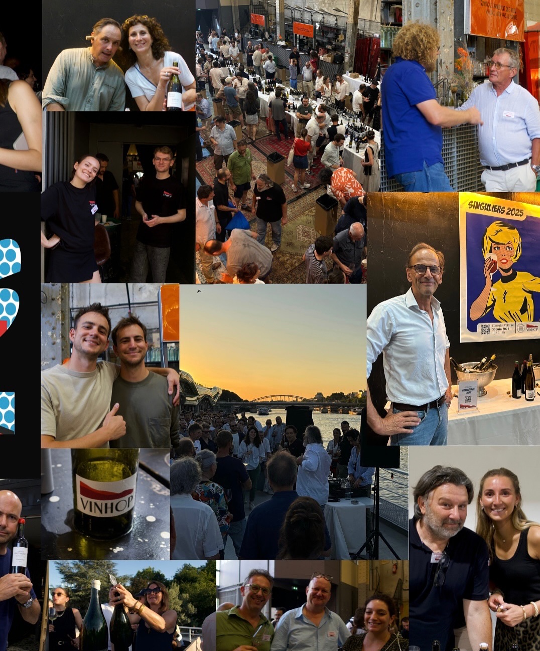 MERCI À TOUS !
Merci pour votre présence, votre enthousiasme et votre énergie lors de cette édition 2025 de SINGULIERS, sans doute la dégustation la plus chaude de l’histoire !
🍇 Merci aux vignerons pour leur passion, leur savoir-faire et leur singularité !
🥂 Merci à nos clients pour leur fidélité et leur curiosité.
Nous sommes heureux de vous représenter et de vous accompagner tous les jours.
À très vite !
L’équipe VINHOP 🍷