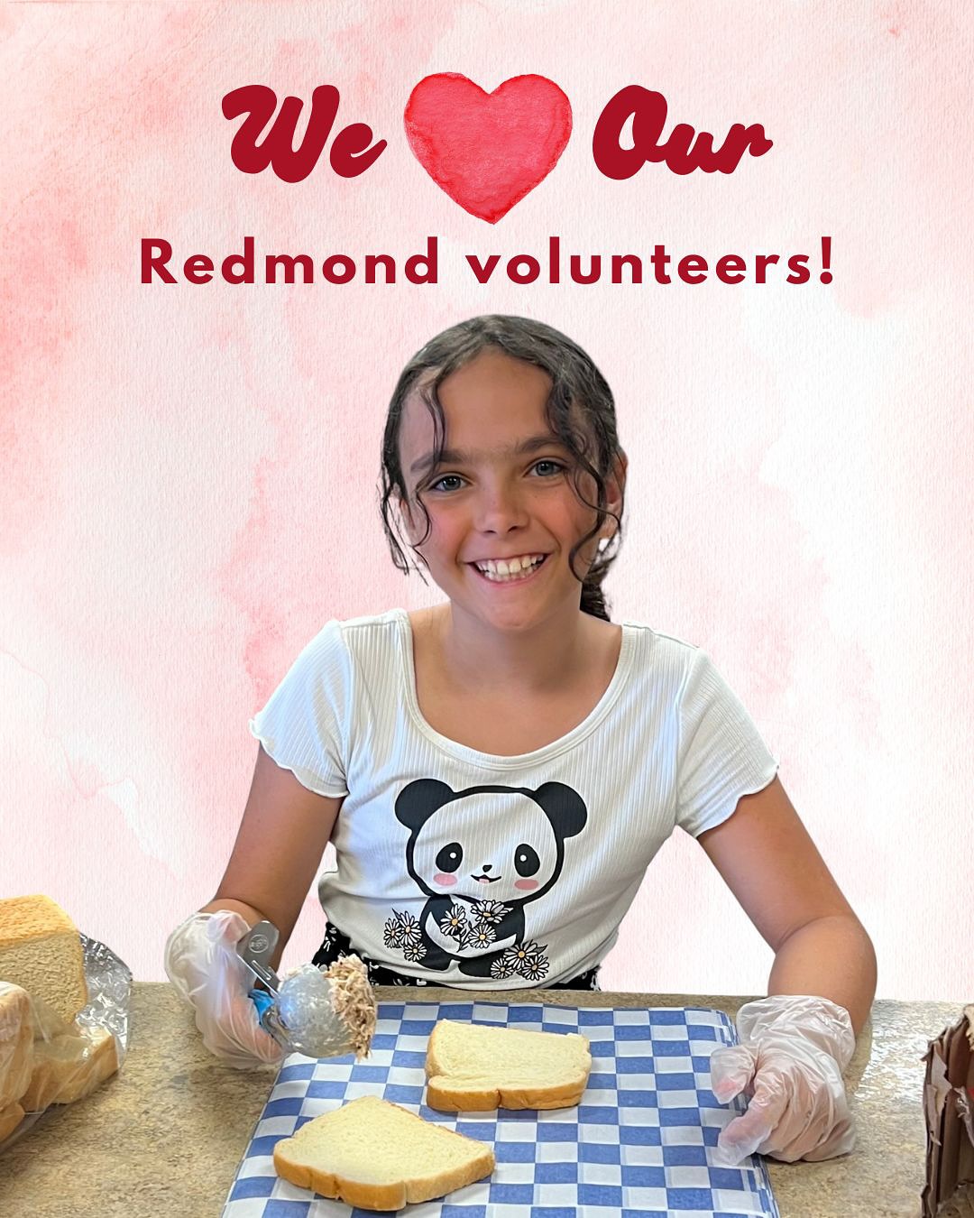 Let’s hear it for our Redmond volunteers! These prep kitchen heroes are working behind the scenes to feed our neighbors every week and deserve a huge THANK YOU!
Did You Know?
-Our Redmond team served nearly 2,000 meals through our partner organizations in May.
-Some of the biggest hits out of the Redmond kitchen include meatloaf, fettuccine alfredo, homemade mac and cheese, quesadillas and breakfast for dinner.
If you’re interested in volunteering in Redmond, help is especially needed on Fridays for breakfast prep and picking up groceries from Oliver Lemon’s. Reach out to our Kitchen Manager, Trish, at trish@familykitchen.org for more info!