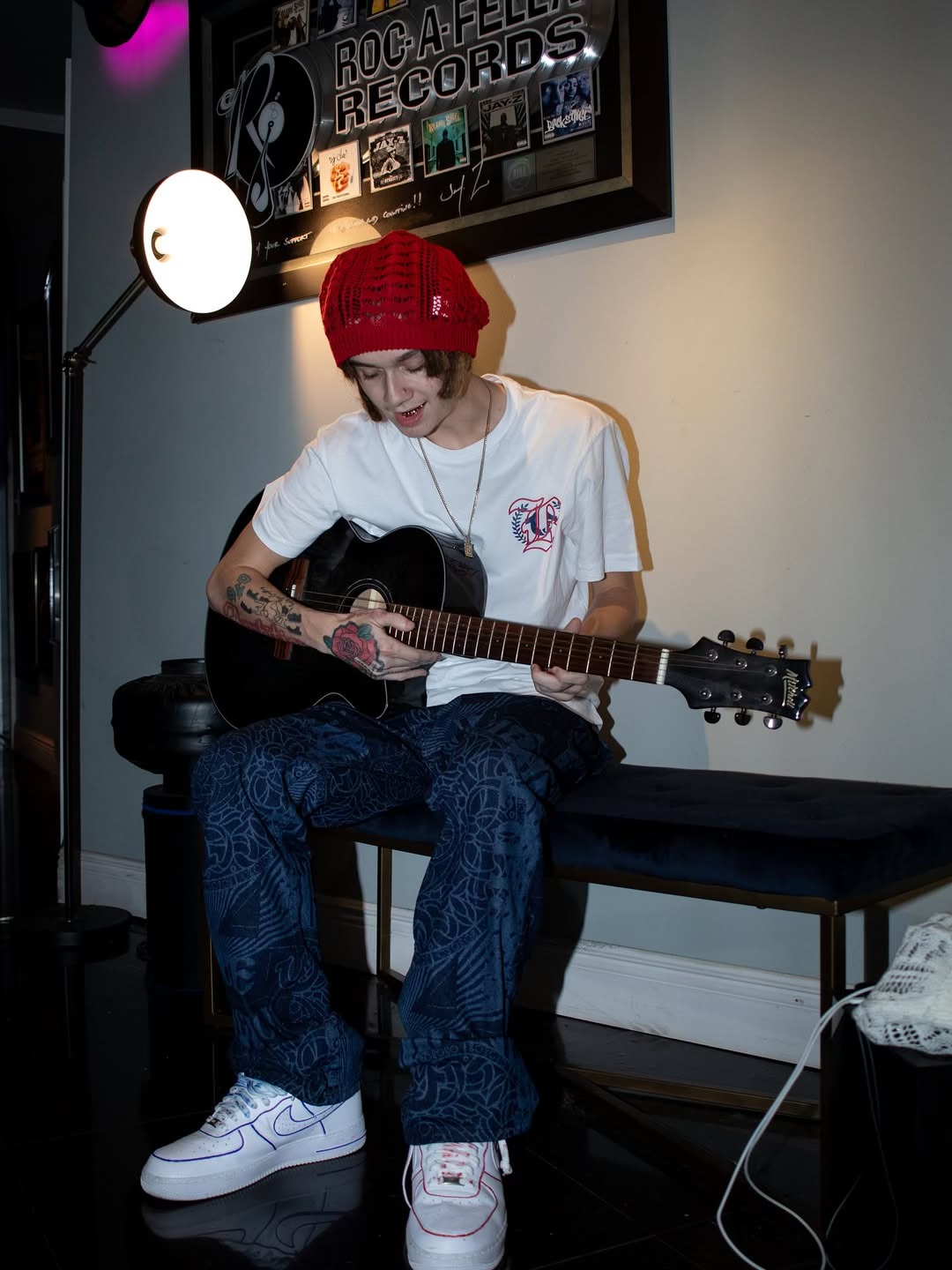 @bayflogo on the guitar at #MMMLabs after cooking up some heat with @dcosounds !