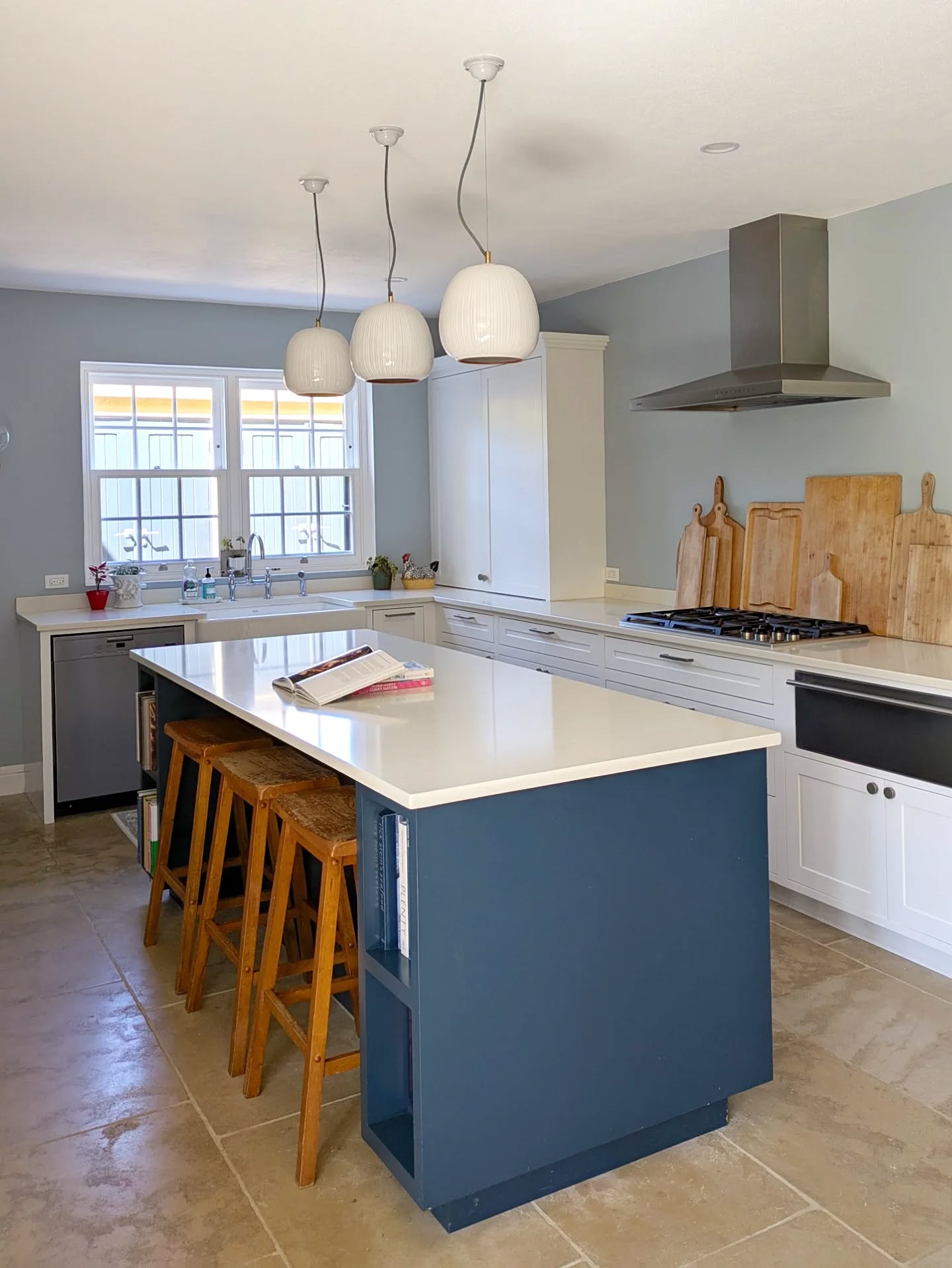 Kitchen Confidential!
We recently revisited our clients gorgeous kitchen in Bermuda and it is still looking amazing and loved 5 years on.
We designed the kitchen to suit Katie's love of entertaining and large immediate and extended family.
We love how her personal touches amake the space sing. Sourced vintage chairs, super cute chicken prints and loads of chopping boards giving us a clue as to how well used the kitchen is used even though it is immaculate!
We have thrown in a moodboard today for some inspiration, some notes below:
Pendants were sourced from one of our fave suppliers, @handandeyestudio
Using blocks of colour you can define space and create a rhythm without overwhelming the room. Here we paired a Farrow and Ball Hague Blue with a warm white, which really complements the dark timbers in the antique doors throughout the house.
The Belfast sink here is entirely necessary, not just a show piece! Along with the Wolf Hob and SubZero fridge, this kitchen means business.
Warm metal finishes from @rockymountainhardware give personality to the cabinets where they could be too stark.
Using a performance surface material like Caesarstone or Silestone ensures our clients can crack on with the cooking and not stress about the spills. Natural stone can soak up your red wine and olive oil if you hang about!
We also love to specify ceramic counters or "sintered stone" like Dekton or Infinity stone.
What makes your kitchen "you"? let me know below!
p.s. Sending a bit of love up for Anthony Bourdain today! (if you get the reference of the first line!) I'm reading his omnibus at the moment, and if you are into food or cooking, it is an absolute delight!
#interiordesign #dreamkitchen #countertops