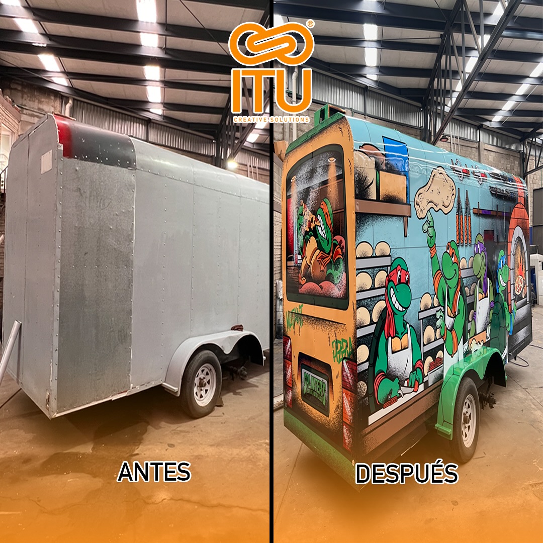 🎨 ANTES Y DESPUÉS de esta épica transformación 🔥
Nos tocó rotular por completo esta food truck y el resultado fue brutal 💥
De un vehículo común a un camión que roba miradas, inspirado en las Tortugas Ninja 🍕💚
👉 Diseño envolvente
👉 Vinil automotriz de alta durabilidad
👉 Detalles personalizados
👉 ¡Y mucha actitud callejera!
Gracias a Splinter’s Pizza Place & Mutant Slices por confiar en nuestro equipo 🙌
¿Te gustaría una transformación así para tu marca?
📩 Escríbenos y llevemos tu proyecto al siguiente nivel.
#AntesYDespués #RotulaciónCreativa #FoodTruckDesign #VinilAutomotriz #TransformaciónVisual #TortugasNinja #WrapFoodTruck #PizzaLovers #DiseñoGráfico #WrapArt #BrandingVisual #CreatividadEnMovimiento #itucreativesolutions