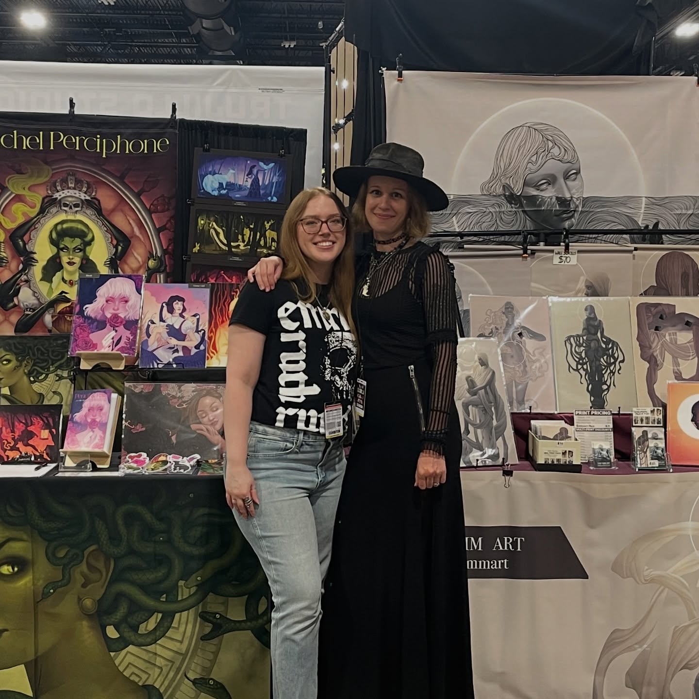 Where color and monochrome collide! ✨ We’re set up side-by-side at Fan Expo Denver this weekend at booth A307 and A309 in Artist Alley. Wander by our tables to see our artwork and wares!
We’ve got prints, stickers, wall scrolls, bookmarks, and art books! Rachel is also offering a few limited original sketch commission slots at the show! ✏️🎨
Be there or be square! 😜
#fanexpodenver2025 #artistalley