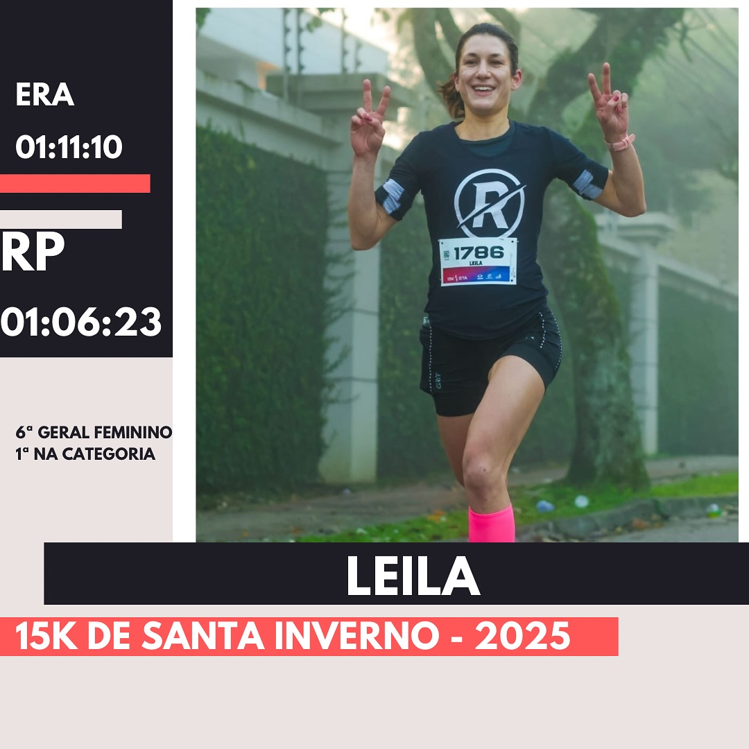 Final de semana de comemoração na Ribeiro Run… e de muitos quilômetros na conta!
As atletas Leila, Thaisa e Gabrielle, junto com o nosso treinador Rafael, simplesmente brilharam nas pistas, representando a equipe com garra, foco e uma paixão gigante pela corrida!
🚀 Destaque da semana:
🏁 15K de Santa – Etapa Inverno | Curitiba/PR | 2025
Domingo foi dia de encarar uma prova casca grossa: altimetria puxada, temperatura baixa e desafio no talo do começo ao fim.
Mas quem é Ribeiro Run não foge da batalha:
✅ Thaisa, Gabrielle, Leila e Rafael deram show nos 15K!
🔥 E olha os resultados que vieram:
• Leila quebrou seu RP com 1h06min22, garantindo 6ª colocação geral no feminino e 1º lugar na sua categoria!
📢 Avisa que ela não corre, ela destrói o asfalto!
• Rafael, nosso treinador, também cravou um novo RP com 1h13min29!
🫡 O quarteto representou com tudo o que a gente acredita:
dedicação, constância e treino inteligente — o caminho certo para a evolução real!
✨ Cada passo é uma conquista. Cada conquista reflete um trabalho sério, planejado e cheio de propósito.
⸻
Quer evoluir na corrida com segurança, estratégia e resultados reais?
Vem pra Ribeiro Run!
Treine com especialistas e transforme seus objetivos em linha de chegada.
💌 Manda um direct agora e comece sua jornada com a gente!
⸻
#RibeiroRun #CadaPassoUmaConquista #CorridaTransforma #OrgulhoDeSerRibeiroRun #AssessoriaOnline #15K #21K #42K #Runners #Superação #CorreComPropósito #EquipeForte
⸻
Se quiser, posso adaptar para carrossel, formato de reels ou versão resumida para legenda. Quer que eu faça?