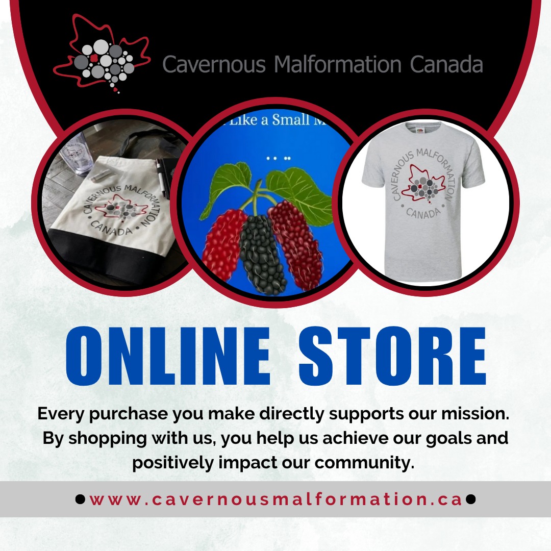 Our Store is LIVE!
Check out our various items that not only look sharp but also support our organization! More items are being regularly added, including in our French language logo.
The link to shop is in our bio!! or visit us at www.cavernousmalformation.ca
Your support is incredibly valuable to us and we thank you!
#cavernousmalformation #cavernoma #onlinestore #shop #cavernomamerchandise