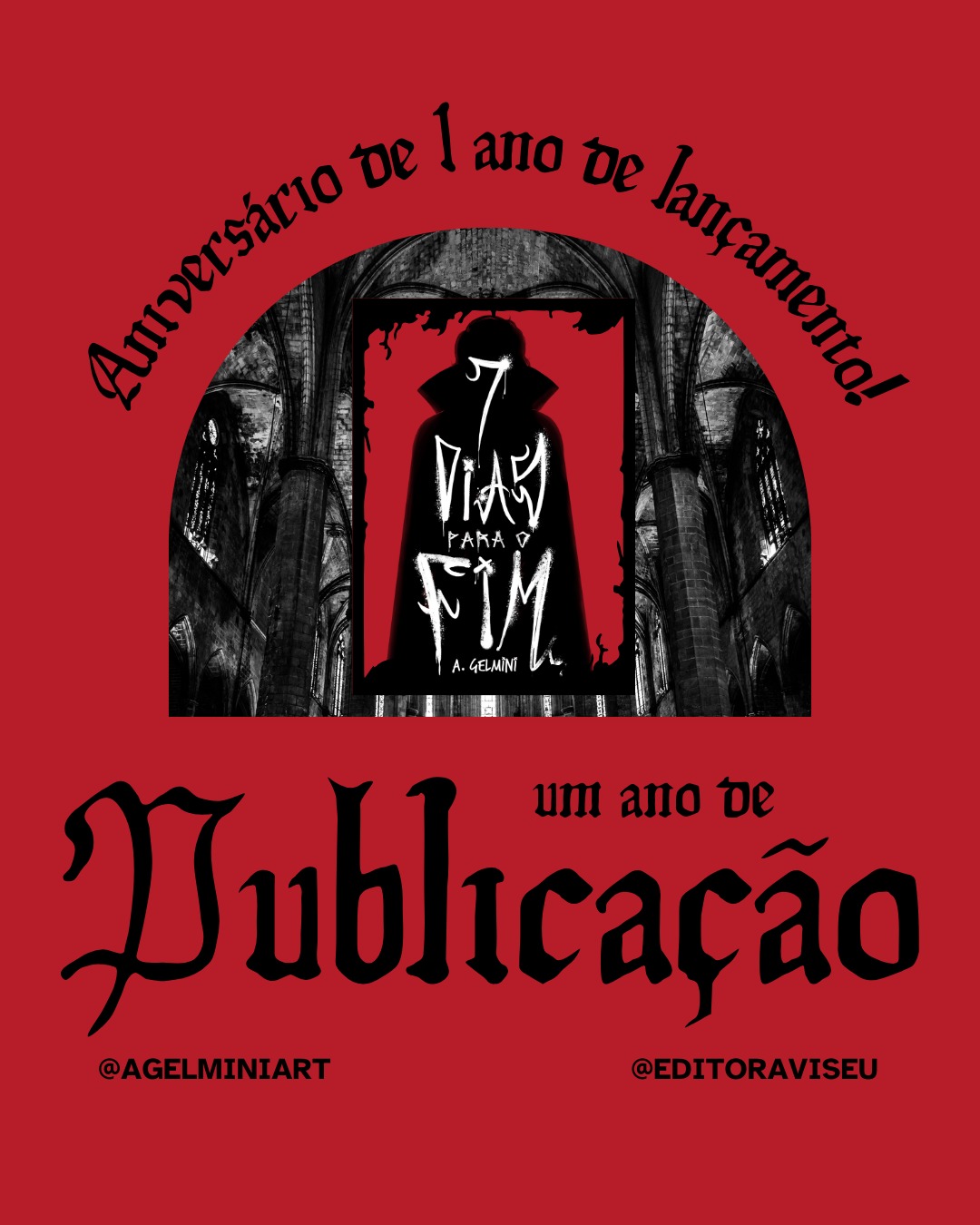 𝖀𝖒 𝖆𝖓𝖔 𝖉𝖊 𝕾𝖊𝖙𝖊 𝕯𝖎𝖆𝖘 𝖕𝖆𝖗𝖆 𝖔 𝕱𝖎𝖒
Eu não poderia estar mais feliz no dia de hoje. Nesta data, no ano passado, Sete Dias para o Fim, meu primeiro livro, era publicado.
Desde então, a minha obra que está um pouco na contramão das tendências atuais - a começar pelas suas quase 700 páginas - mesmo assim conseguiu conquistar alguns corações, o que, para mim, já me faz sentir imensamente grata.
Sete Dias para o Fim se tornou meu mais importante e prioritário projeto de vida, e não pararei por aqui.
Obrigada a todos que participaram deste sonho a ser realizado, seja sendo um leitor, um amigo que viu o nascimento da obra, um apoiador ou, ainda, entusiasta.
𝕱𝖊𝖑𝖎𝖟 1 𝖆𝖓𝖔 𝖉𝖊 𝕾𝖊𝖙𝖊 𝕯𝖎𝖆𝖘 𝖕𝖆𝖗𝖆 𝖔 𝕱𝖎𝖒!
#book #livro #instabook #bookstagram #vampiro #vamp #leituras #booklover #leitura #art #amolivros #amoler #literatura