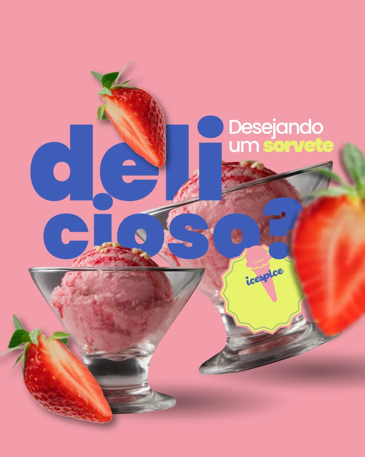 Morango no potinho e felicidade em dobro! Desejou um sorvete? A gente entrega sabor com carinho!
Ice Spice, mais doces do que nunca. 🍨😋