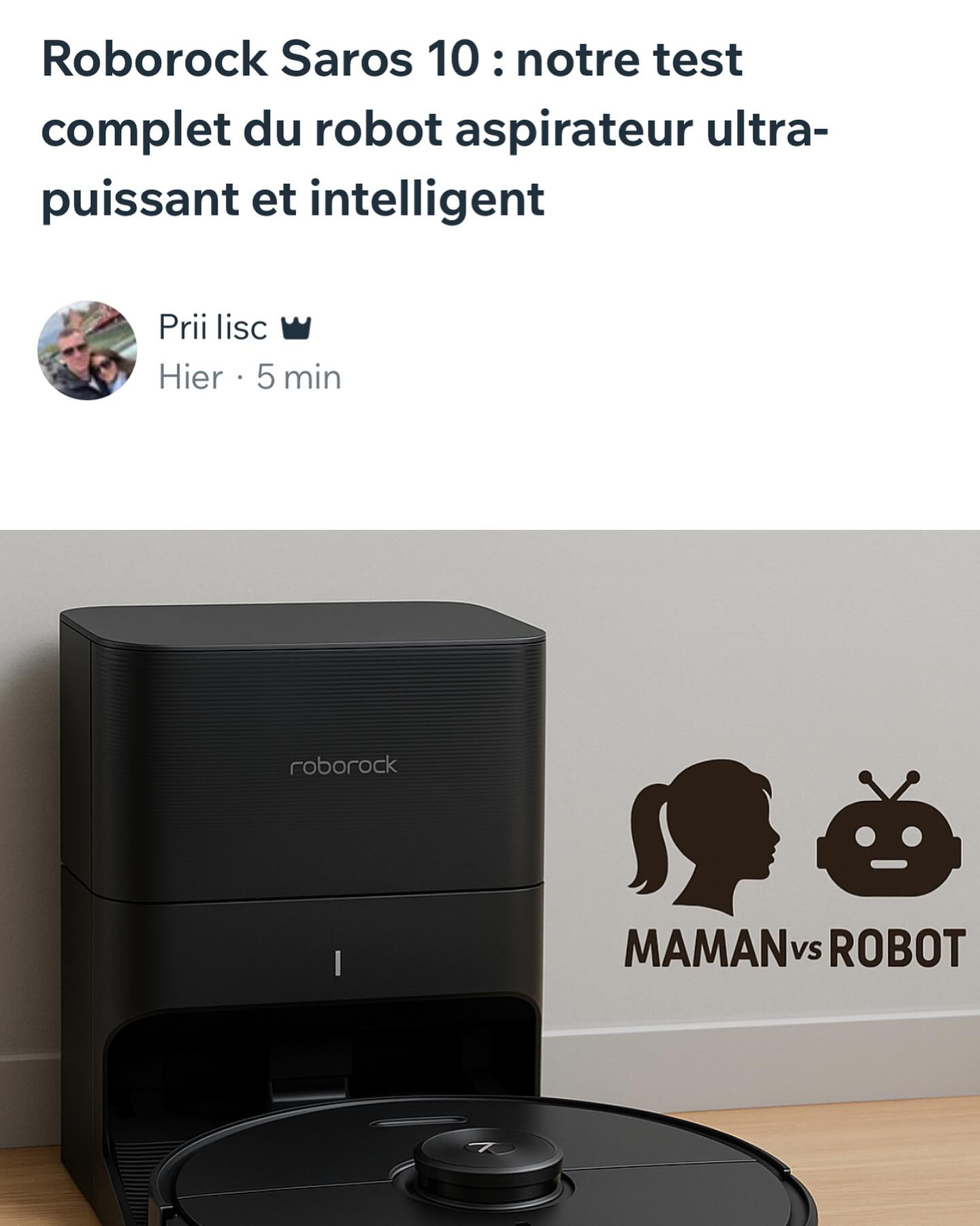 💥 Quand la poussière pense pouvoir se cacher, le Roborock Saros 10 lui dit NON.
Entre IA surpuissante, serpillières rotatives et station de vidange ultra-propre, ce robot a clairement un cerveau… et des muscles 💪🤖
On l’a testé, disséqué (gentiment), et voici notre verdict 🔍👇
👉 Lire notre test complet :
https://www.mobileapp.app/to/qOURvxq?ref=2_cl
💡 Spoiler : Roborock frappe très fort.
#RoborockSaros10 #aspirateurrobot #testrobot #robotaspirateur #robotlaveur #ménageintelligent #domotique #hightechmaison #testproduit #mamanvsrobot #robotsol #serpillièreautomatique #aspirationpuissante #nettoyageconnecté #robotintelligent #blogtech #blogmaison #robotsdomestiques #smartcleaning #comparatifrobot