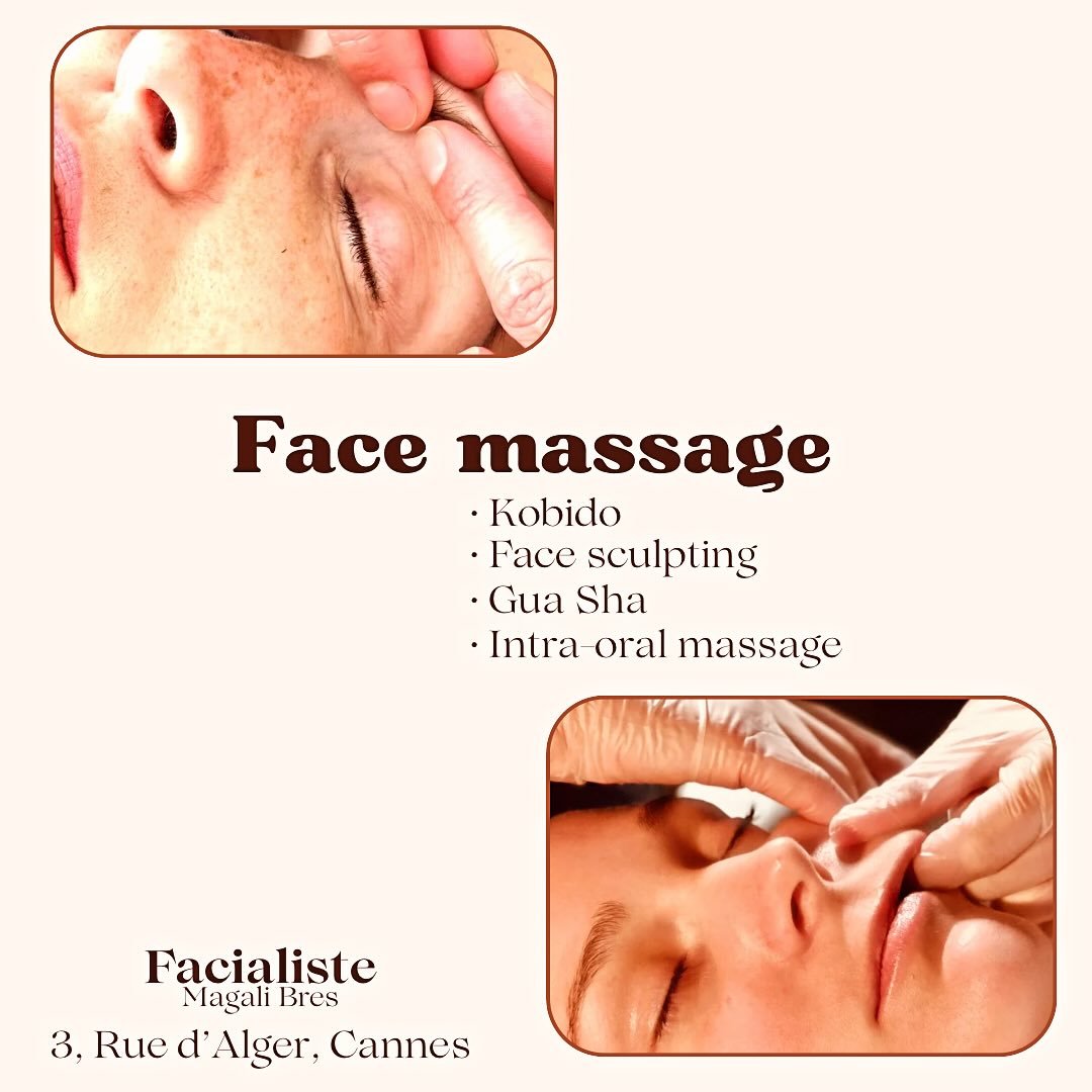 ***********************************
We are used to seeing the skin, and only facial skin but to understand the benefits of a Facialist’s treatment, it is essential to note that this area is very rich in muscles.
Each contraction of our facial muscles moves the skin that covers them.
Facial expressions, through repeated strokes many many times on the skin, are at the origin of wrinkles and fine lines that form with age on less and less elastic skin.
Muscle weakness being one of the causes of skin aging, I use advanced massage techniques to restore MUSCLE TONE, in order to firm the skin and improve facial contours.
For more info, contact me! 😊
⚠️ sur RENDEZ-VOUS
📞 +33 (0)608819115
🔗magalibres.com
Facialiste Magali Bres
3 rue d’Alger, Cannes
#facialist #facialiste #kobidocannes #kobido #massage #facemassage #intraoralmassage #facial #skin #cannes