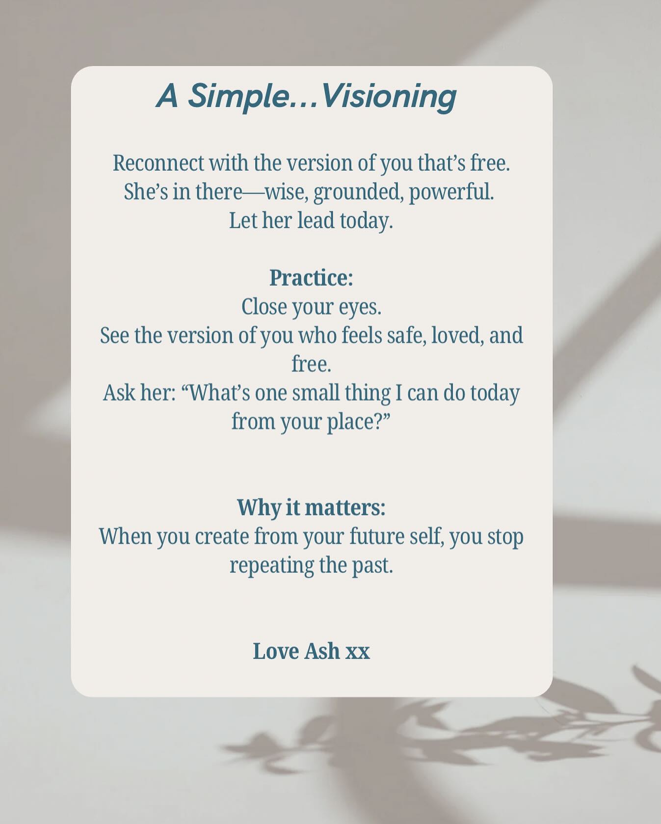 What is the vision for your life?