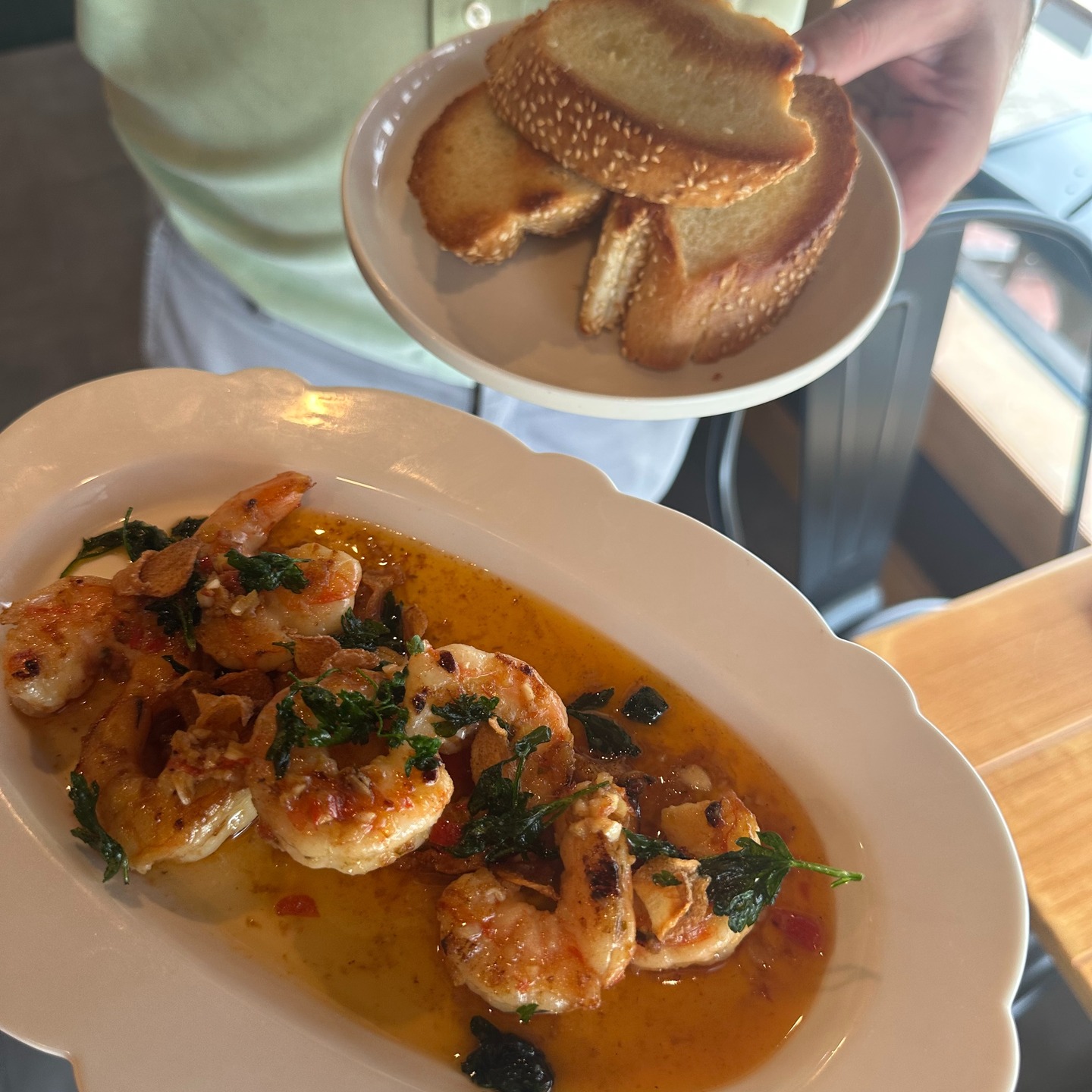 Shrimp scampi, reimagined.
Gulf shrimp sautéed in lemongrass, lime leaf, garlic, and butter — served with thick-cut griddled sesame bread for soaking up every drop.
Another Dr. Jones take on a classic.
🔥 Now on the menu.
#DrJonesNOLA #NewOrleansEats #ShrimpScampi #MetairieEats #ilovemetairie