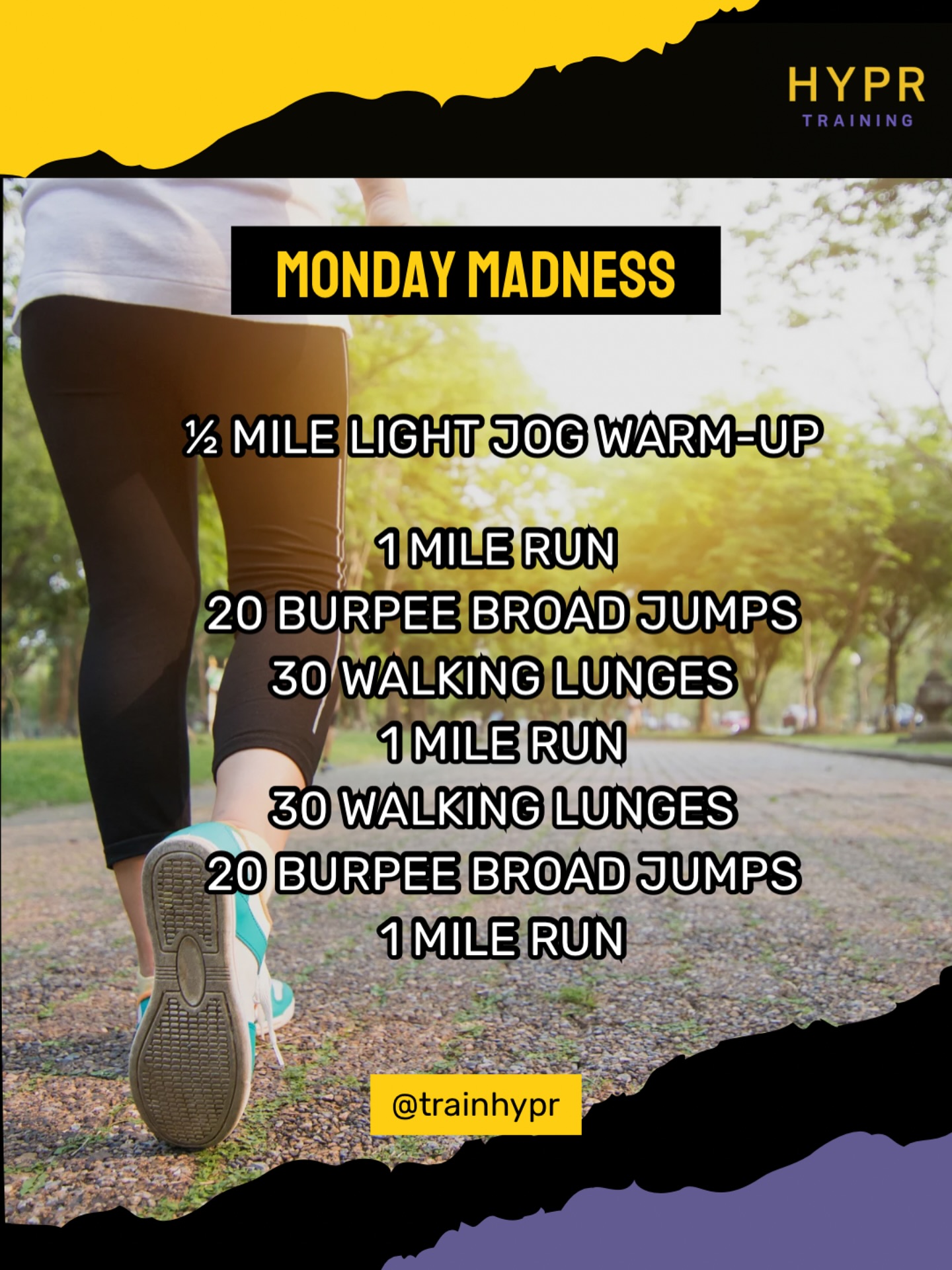 Today’s workout / challenge! Training to run and perform station work on tired legs.
Some tips for this one…
1. Pick a pace and try to stay consistent on all 3 runs.
2. Don’t go too hard on the first station round! Find a rhythm.
3. Stay disciplined! Runs 2 and 3 are mental. You’ll want to run slower than the first one. Don’t!
.
.
.
.
.
#hyprtraining #trainhypr #endurancetraining #enduranceracing #hybridtraining #cardio #running #strava #amazfit #workout #outdoorworkout