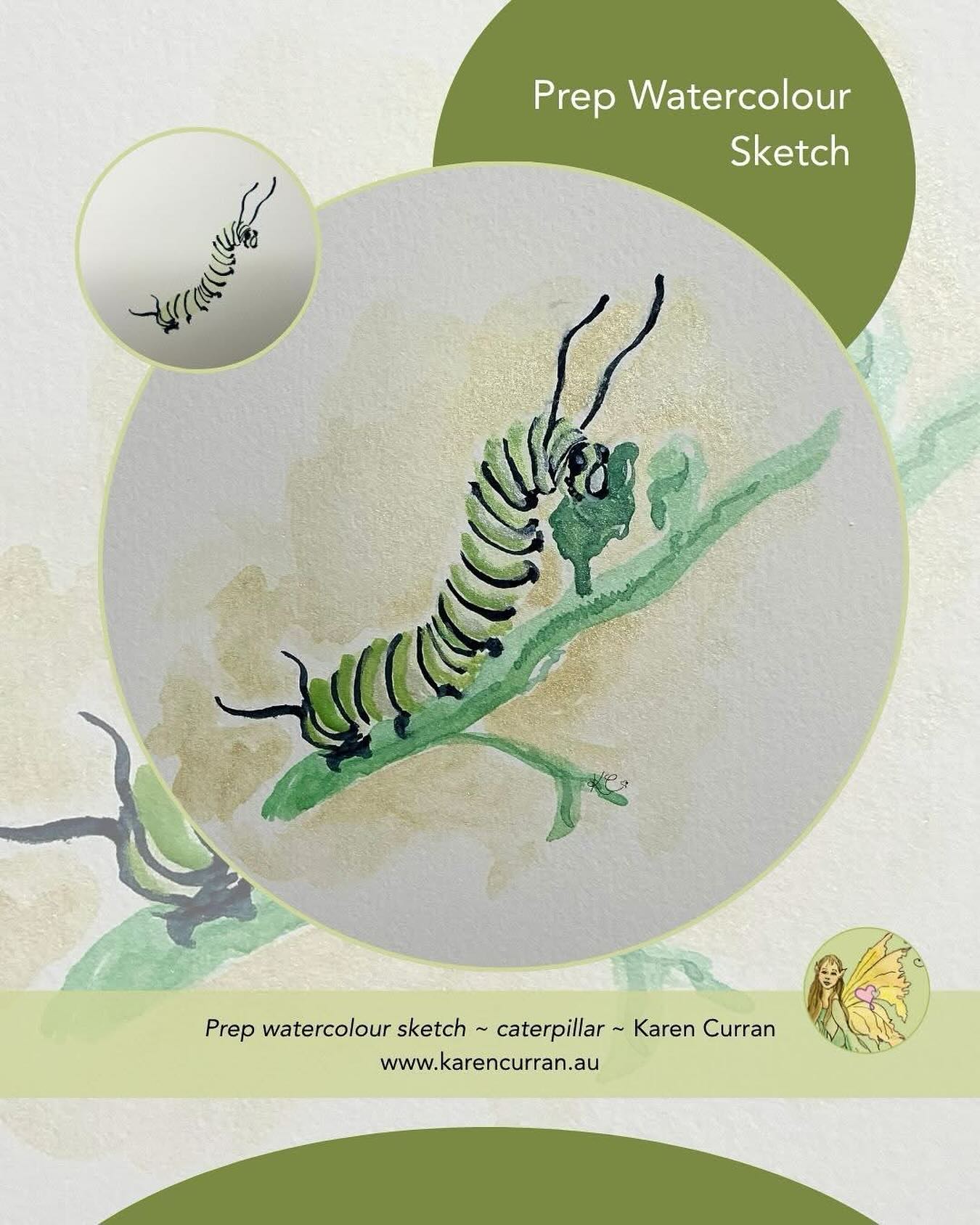 Prep sketch #2 of caterpillar for upcoming children’s book I am creating.
Hope you enjoy my traditional prep sketches. This one is in watercolour with a needle-pointed brush.
Illustrations copyright Karen Curran
___________________
www.karencurran.au
Blue Mountains Australia
#watercoloursketch #sketchcaterpillar #sketchchildrenstory