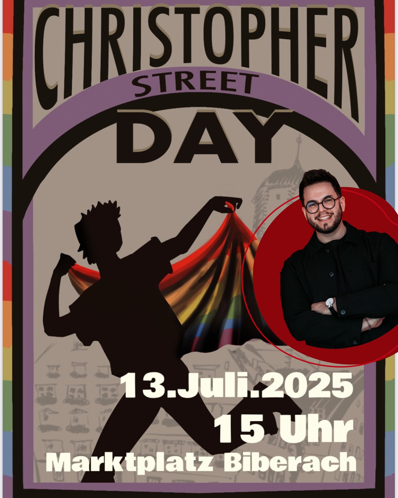 Herzliche Einladung zur CSD-Kundgebung am kommenden Sonntag auf dem Biberacher Marktplatz. Los gehts um 15 Uhr. Unser Landtagskandidat @simon.oezkeles wird dabei einen Redebeitrag haben. 🤓
Aus aktuellen Ereignissen ein wichtiges Signal für viele Menschen der Regenbogenfamilie. Wir unterstützen das gerne 🌹🏳️🌈
Herzlichen Dank an das @jupabc und dem Stadtjugendring für die Organisation 🙌🏼
#landkreisbiberach #biberach #laupheim #ochsenhausen #federsee #laupheim #riedlingen #csd #spd #spdbw