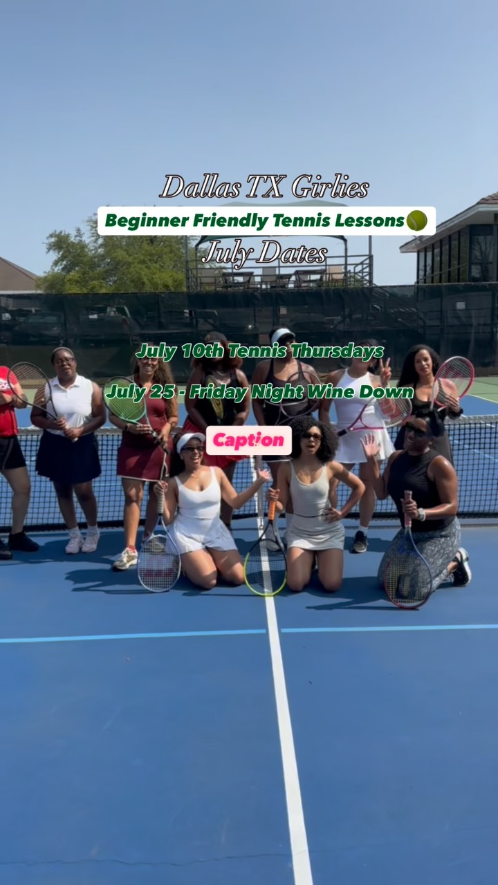 DTX girlies, Join us this month for Tennis at @madisonacesports 🎾✨🍷. Comment ‘🎾’ to learn more about our sessions and RSVP.
#tennislessons #tennislife #tennis #dtx #dallaswomen