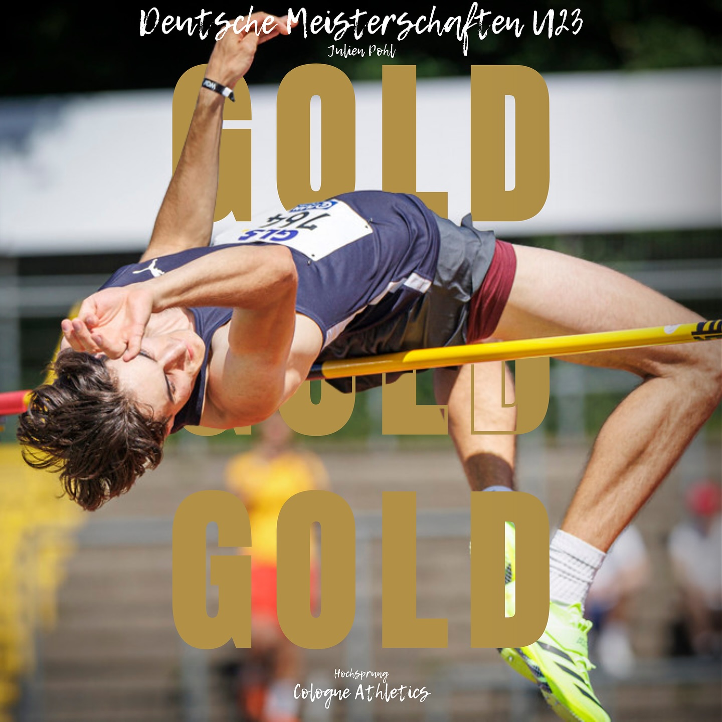 Julien Pohl ist Deutscher U23-Meister im Hochsprung! 🥇
Während die meisten Teilnehmer bereits bei einer Höhe von 2 Metern die Latte rissen, stieg Julien erst zu dieser Höhe ein. Mit 2,08 Metern sicherte er sich die Goldmedaille.
Glückwunsch auch an Coach @skonetraining 💙🩶
📸 @bh_sportphoto
🎥 @dlv_online
#highjump #nationals #u23 #trackandfield #champion
#faster #higher #further #together #teamCA