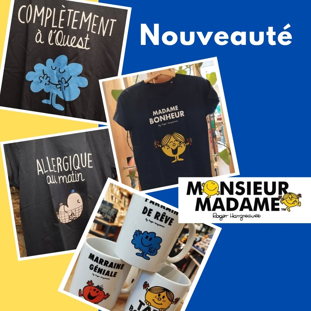 Petite nouveauté à découvrir dès aujourd'hui, les "Monsieur Madame" sont arrivés chez Moëha.
Toujours en coton bio bien-sûr 😉.
A très vite !
#cotonbio #monsieurmadame #tshirt #mug #vannes #commercerueemileburgault #bretagne #gots