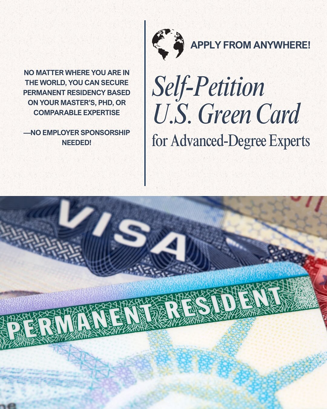 Unlock your future today! Wherever you are whether you're in Dubai or Japan, you have the power to petition for your own U.S. Green Card. This isn't just an application, it's your chance to transform your global expertise into an impactful American journey, free from employer sponsorship.
Ready to make your mark?
Tap the link in our bio!
#globaltalent #selfpetition #usa #greencard #eb2niw