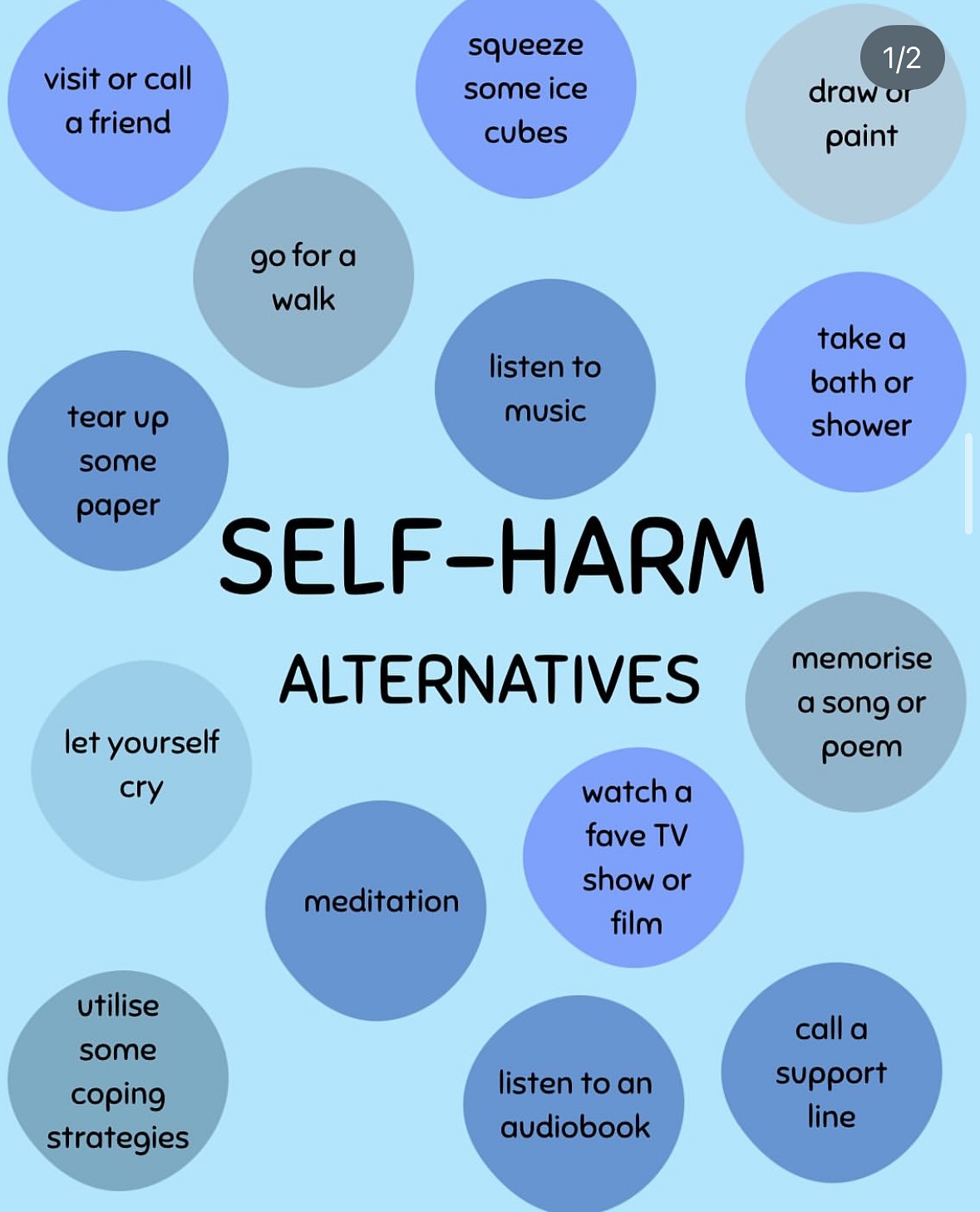 💙 You are not alone 💙
When the urge to self-harm feels overwhelming, remember there are healthier ways to cope. It’s okay to take things one moment at a time. Be gentle with yourself and reach out for support when you need it. Your feelings matter. You matter. 💙
✨ Save this post as a reminder for tough days.
#MentalHealthAwareness #YouAreNotAlone #EndTheStigma #SelfHarmAlternatives #CopingStrategies #ItsOkayToAskForHelp #BeKindToYourself #EmotionalWellbeing #MentalHealthMatters #SupportAndHealing