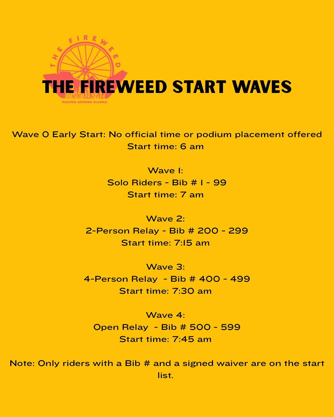Event schedule! The social media accounts will not be monitored over the weekend but feel free to tag us and we’ll share after the race!!