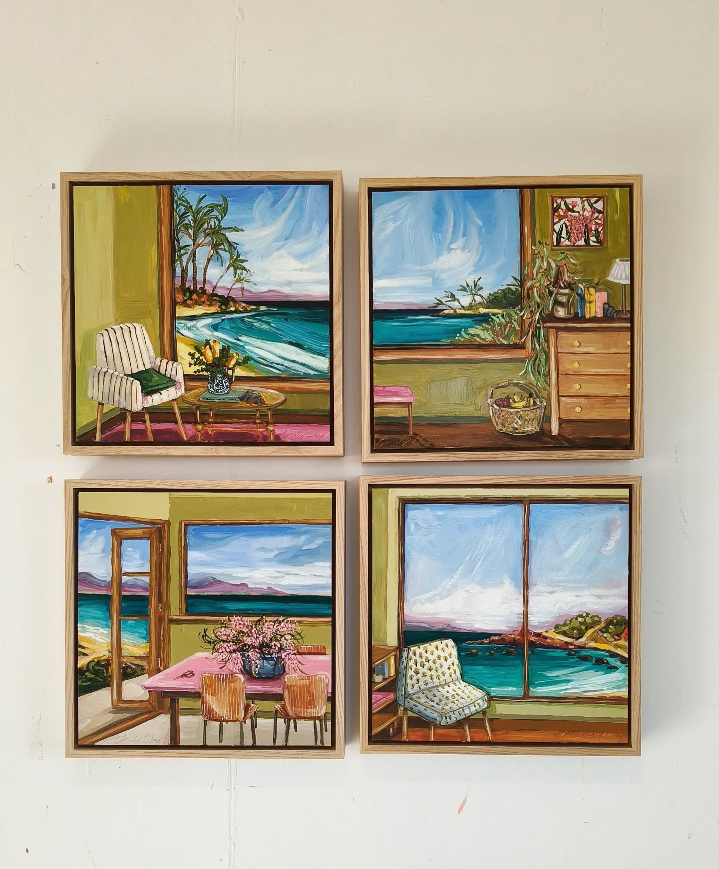 This set of four is called 'CATCH OF THE DAY' (1, 2, 3, 4). Can you tell why?!
These little vignettes with views to the coastline are all figments of my imagination - wishful thinking you may say.. all 30x30cm
Tiny Beautiful Things
July 22-29
Latrobe Art Space, Brisbane
Online presales 7pm July 20
With:
@katequinnart
@isabellehesketh_
@tinypotsmelbourne
@illyswall
@wavenut