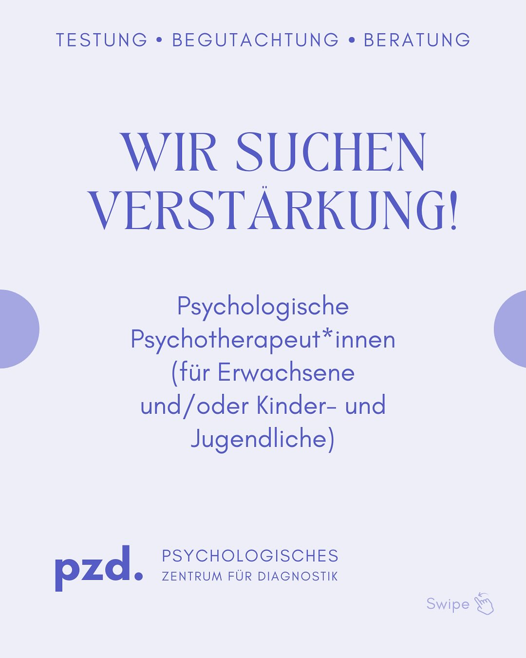 Wir suchen ab sofort Verstärkung in unserem Team! Das klingt ganz genau nach deinem neuen Job? Schreib uns gerne eine Mail mit deiner Bewerbung an winke@pzd-muenchen.de 💬 wir freuen uns auf Dich!