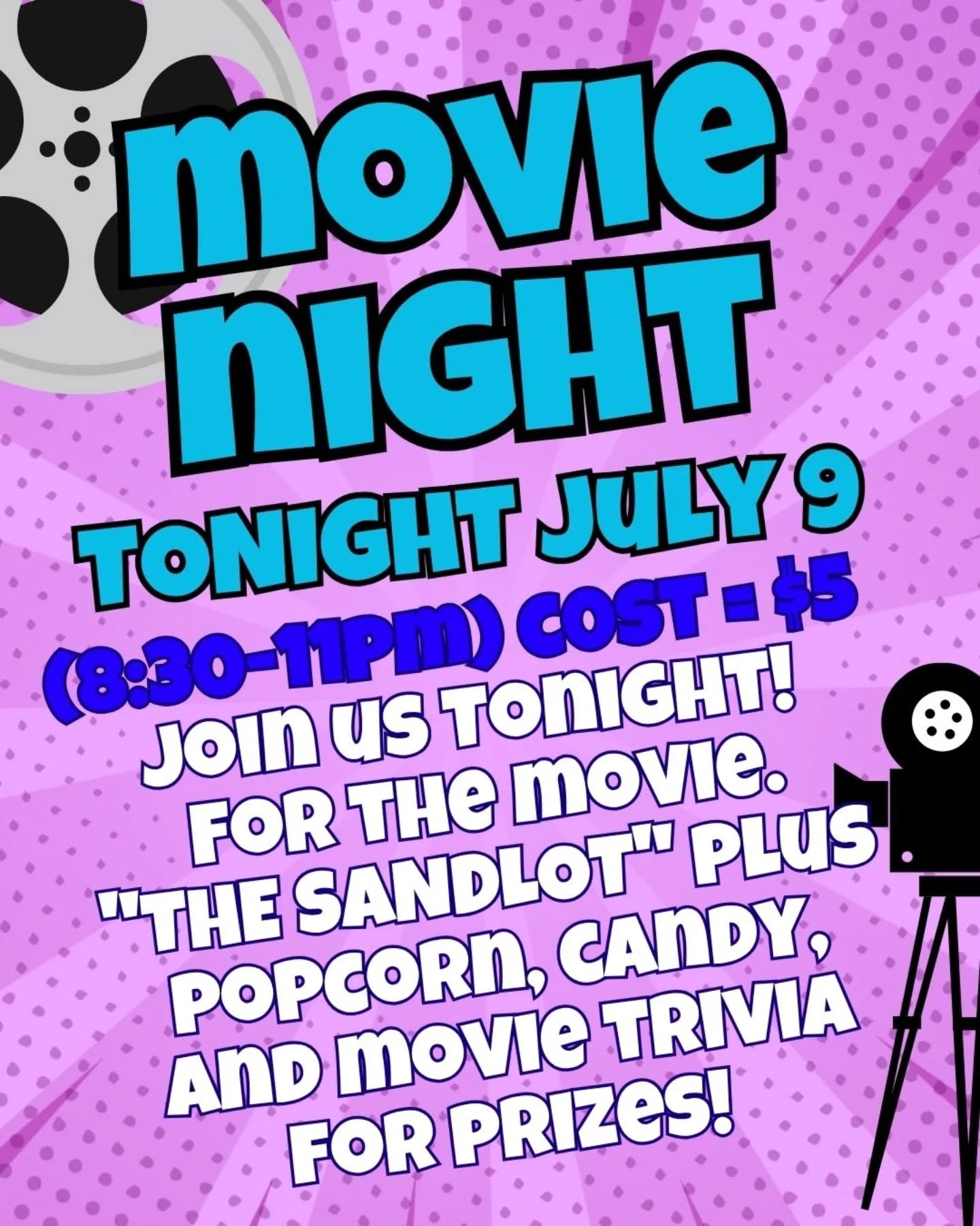 Join us tonight for Movie Night: The Sandlot (8:30-11pm) $5. Snacks and movie trivia also. No need to register just show up.
Tomorrow join us for Bible Study at Panera Mill Run (10-11:30am). We'll be looking at Jame's 2:1-12.