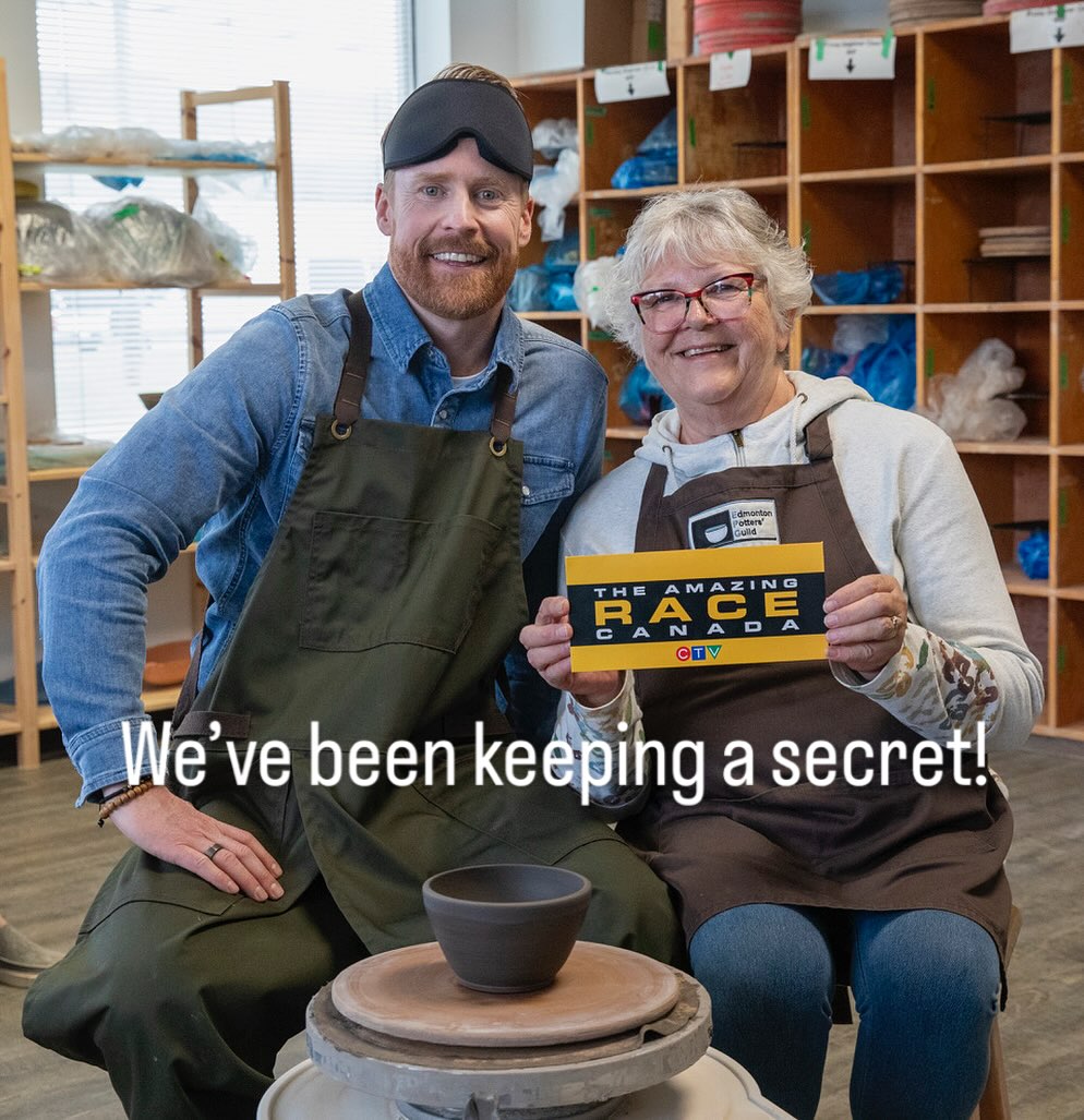 Photo credit CTV
We are excited to be part of on the Amazing Race Canada! So fun.
THE AMAZING RACE CANADA (Season 11) – Episode 1: “Canada Is Something Special”
Eleven new teams begin the adventure of a lifetime as THE AMAZING RACE CANADA returns to Edmonton, Alta., where last season’s winners were crowned. Teams must step over the edge and their patience or precision is put to the test. In Red Deer, Alta., it all comes down to timing and Racers need to find their rhythm. Hosted by Jon Montgomery. Airs: Tuesday, July 8 at 9 p.m. on CTV, CTV.ca, and the CTV app, and streams next day on Crave.
#amazingracecanada #pottery #yeg