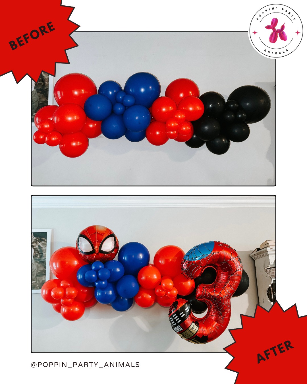 🕷️✨Grab-n-go, but make it on theme!
Adding foil balloons is the perfect way to customize your garland for any party like this Spider-Man setup!
Now taking orders for all your upcoming events 🎈
Pick your colors, your theme, and your pickup date — I’ll handle the rest!
DM to book or ask questions.
#huntsville #huntsvilleballoons #huntsvilleballoonartist #huntsvillemoms #hsv #balloondecor #balloonart