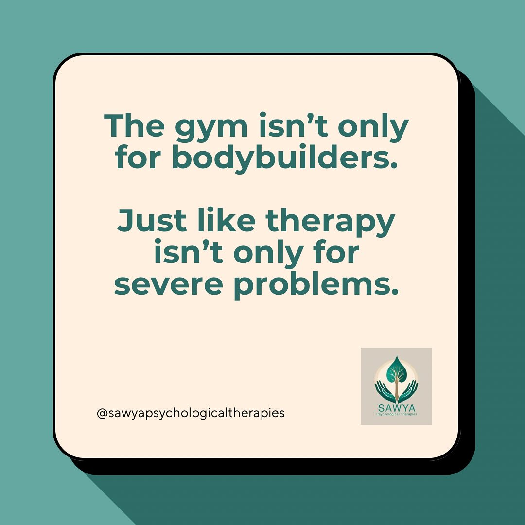 A common misconception about therapy is that itās only for people with serious mental illness or when things are really bad.
In reality, therapy can benefit anyone - not just when we are in crisis.
However, readiness for change is an important factor in therapy and we all reach that point at different times.
Just like the gym isnāt only for bodybuilders, therapy isnāt only for severe problems. Itās also preventive, supportive, and focuses on growth.
#therapy #trainingthebrain #trainingthemind #reducethestigma #reducethestigmaofmentalhealth #depression #anxiety #sawyapsychologicaltherapies