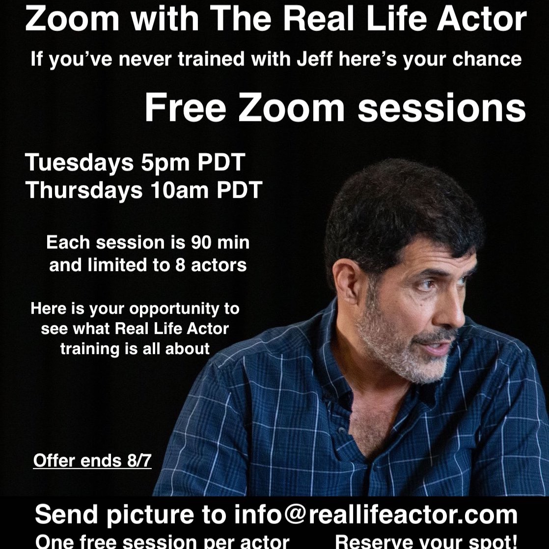 Once he receives your photo Jeff will assign you a scene and set you up with a partner. Just memorize your lines and show up to your session. Jeff will take care of the rest. #reallifeactor #jeffseymour #actingcoach