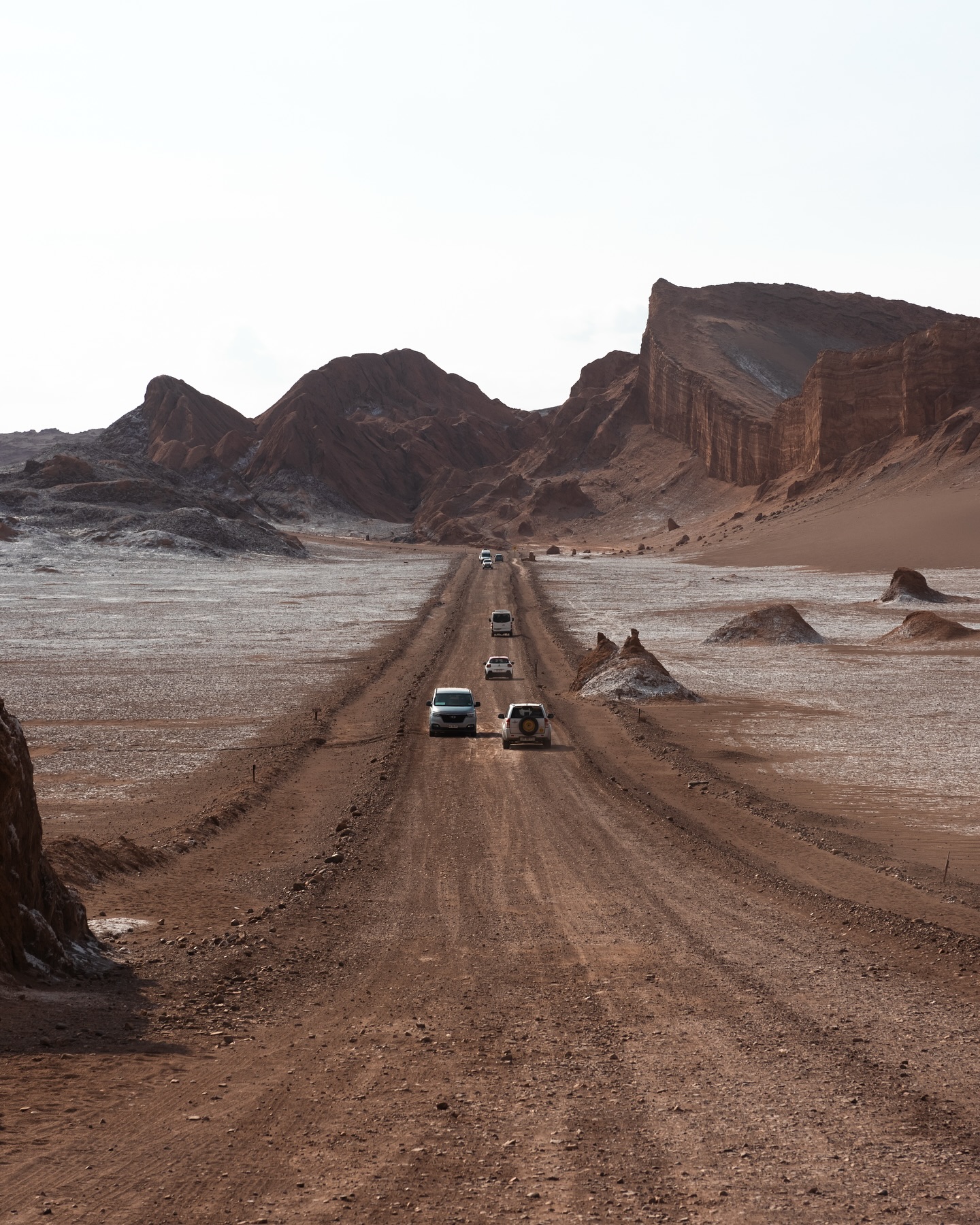 Fun fact. There is a place called Valle della Luna in Sardinia too, but I must admit it looks a bit different! This place was absolutely surreal and out of this world. The white powder everywhere on the soil is called evaporite, which is a mineral that only appears after it has rained: first the rain dissolves the minerals contained in the soil, and then as the water evaporates (hence the name!), it leaves behind these minerals.
#atacamadesert #valledelaluna #martianlandscape #travelphotography #evaporite #minerals #travelchile #travelsdventures