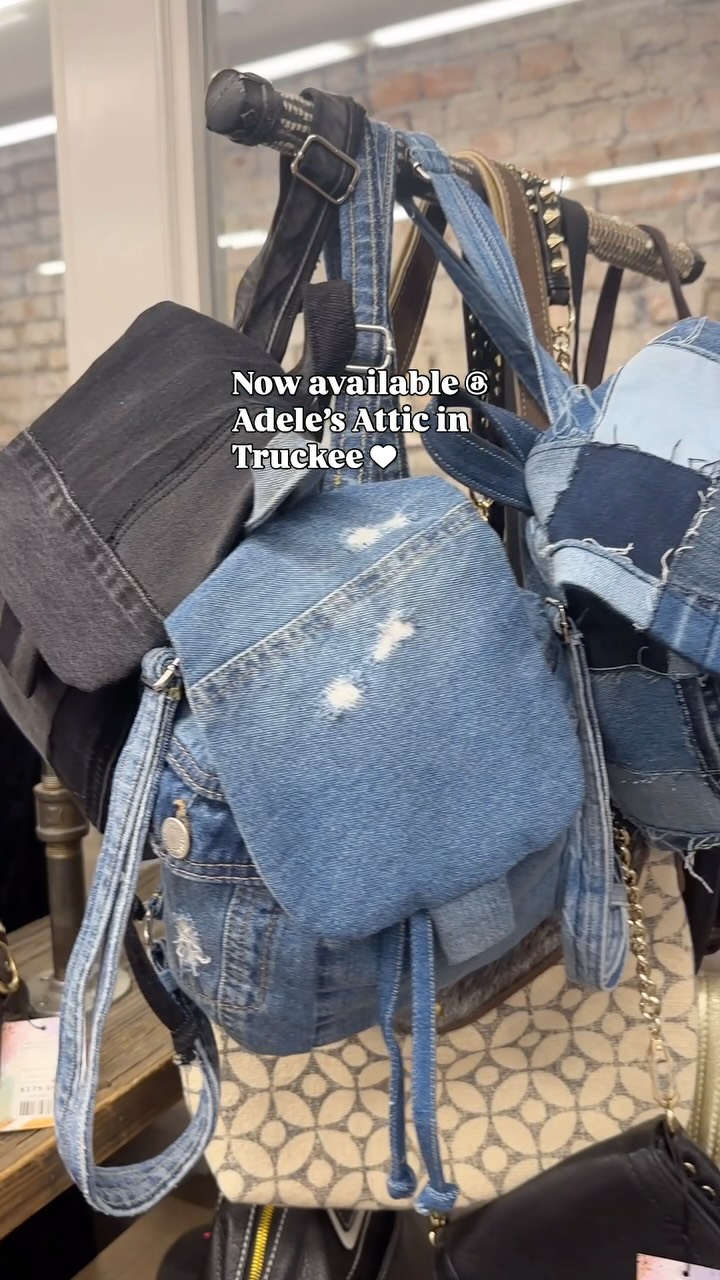 A selection of our sustainable bags are now available @adelesattictruckee !! 🛍️✨
Get your shopping on and complete your look with a huge curated selection of tops and bottoms as well as accessories like belts, jewelry and shoes!
Within 2 weeks since we displayed them, one has already sold! (I’ve been holiday so I’m a little late on the post, sorry).
#shoppedreamy #adelesattic #upcycledfashion #sustainablestyle #handmadebag #vintagestore #curatedvintage #curatedfashion #fashionstore #fashionaccessories #downtowntruckee #truckeetahoe #truckeecalifornia #visittruckee