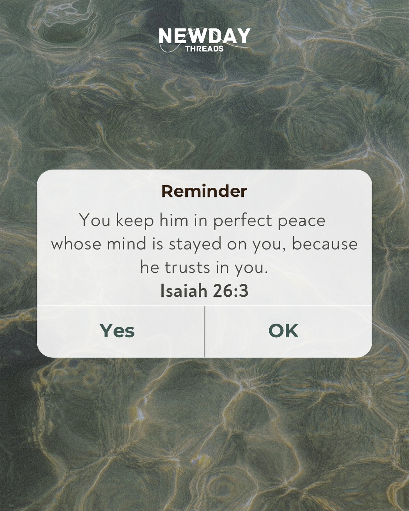 Isaiah 26:3
Peace isn’t found in the absence of chaos, it’s found in keeping your mind on Christ. Trust brings peace the world can’t offer.