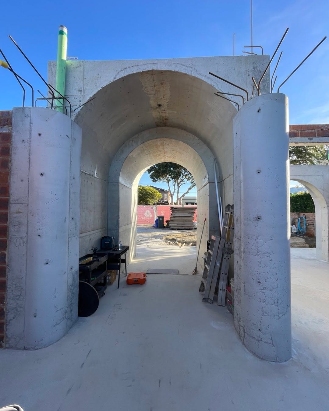 Complex arch soffits.. no problem using innovative formwork products supplied by Bespoke Formwork #bespokeformwork #architecturalconcrete #vaultedceilings #vaultedconcrete #concretearches #