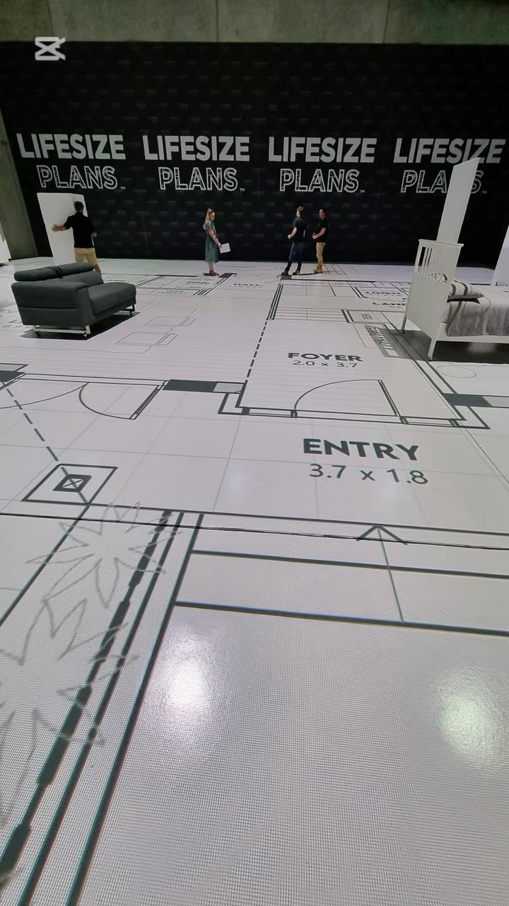 Not sure how big your floor plan’s rooms are in real life?
At @lifesizeplans your floor plan is projected on the floor at 1:1 scale!
They can swap through our various drawings, bring in furniture, add mockup cabinetry and even provide snacks!
This service helped our clients understand the size of their extension and internal reconfiguration so they could proceed with confidence.
While the Brisbane venue is temporarily closed, the Sydney studio is still an option until we get them back in QLD.